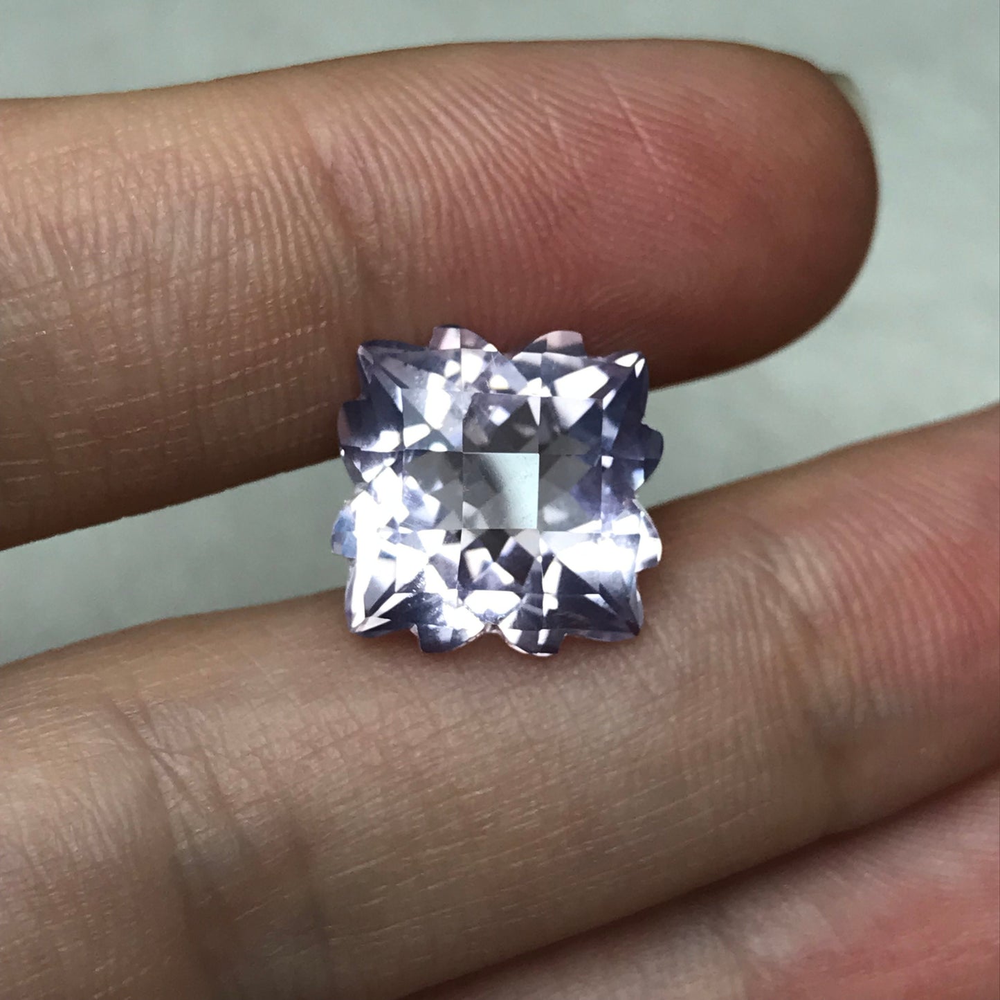 Fancy Cut  Lavender Amethyst 8 Carat, 12.5mm, Snowflake Cushion cut, February Birthstone, Lavender Quartz