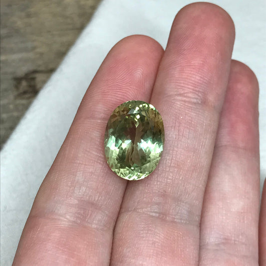 16x12mm Natural Green Sillimanite 12.33 carat, Oval Cut, yellow Green, Unmounted Faceted Loose Gemstone