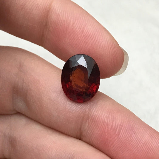 6.37 Ct Natural Orangish Red Spessartite Garnet 12.5x10mm Oval Faceted Gemstone Loose Gem Red Garnet