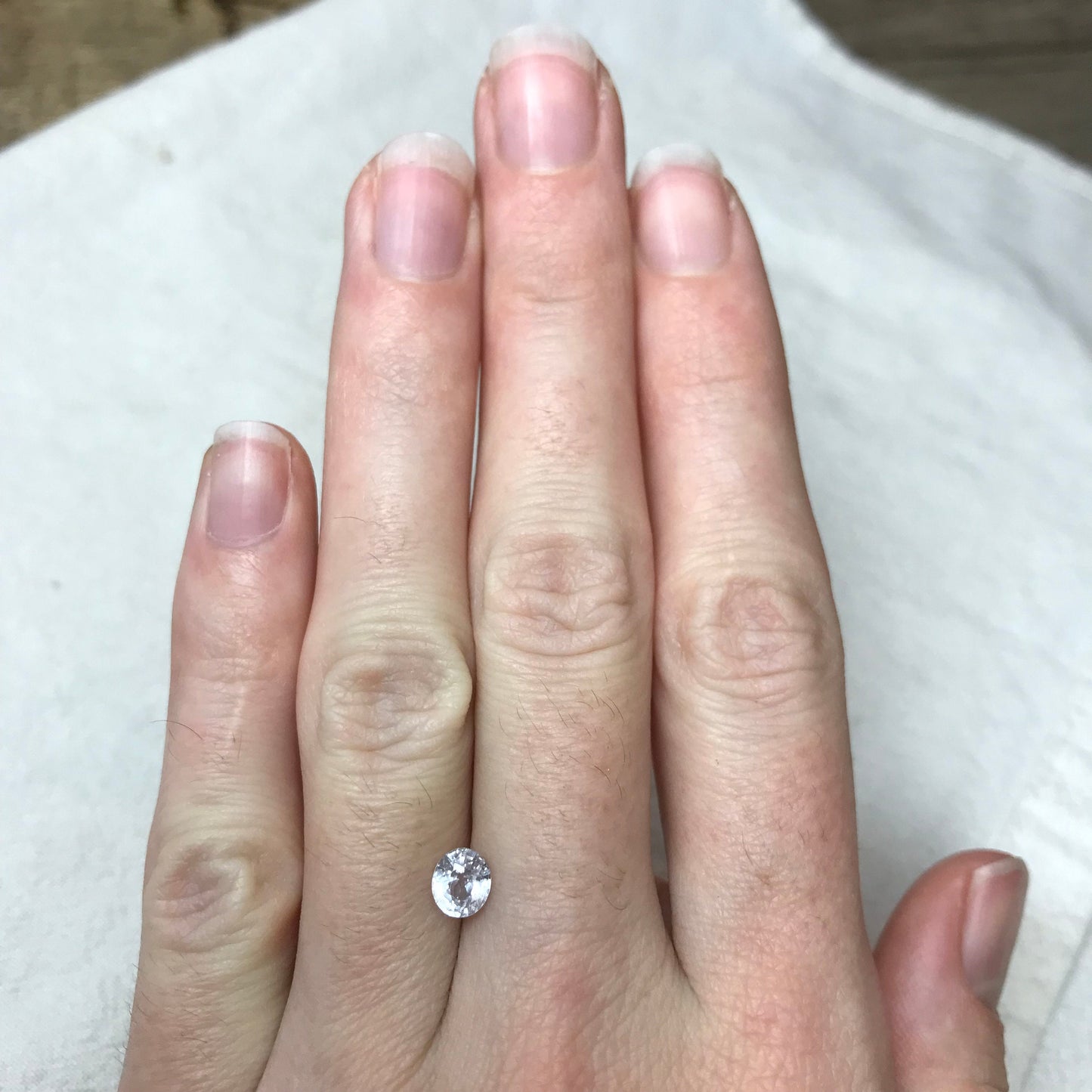 Faint Purple Natural Sapphire 0.85 carat 5.7x5mm Oval Cut, Faceted Loose Unheated Lightly Colored Silver Sapphire