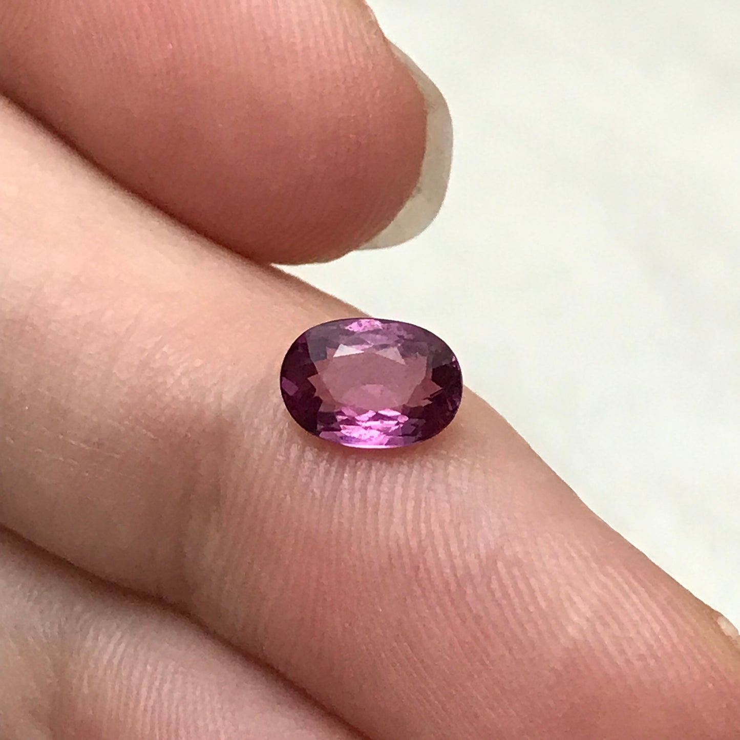 7x5mm Natural Purplish Pink Garnet, 0.92 carat Rose Garnet, Faceted Oval Cut Rhodolite Garnet Gem
