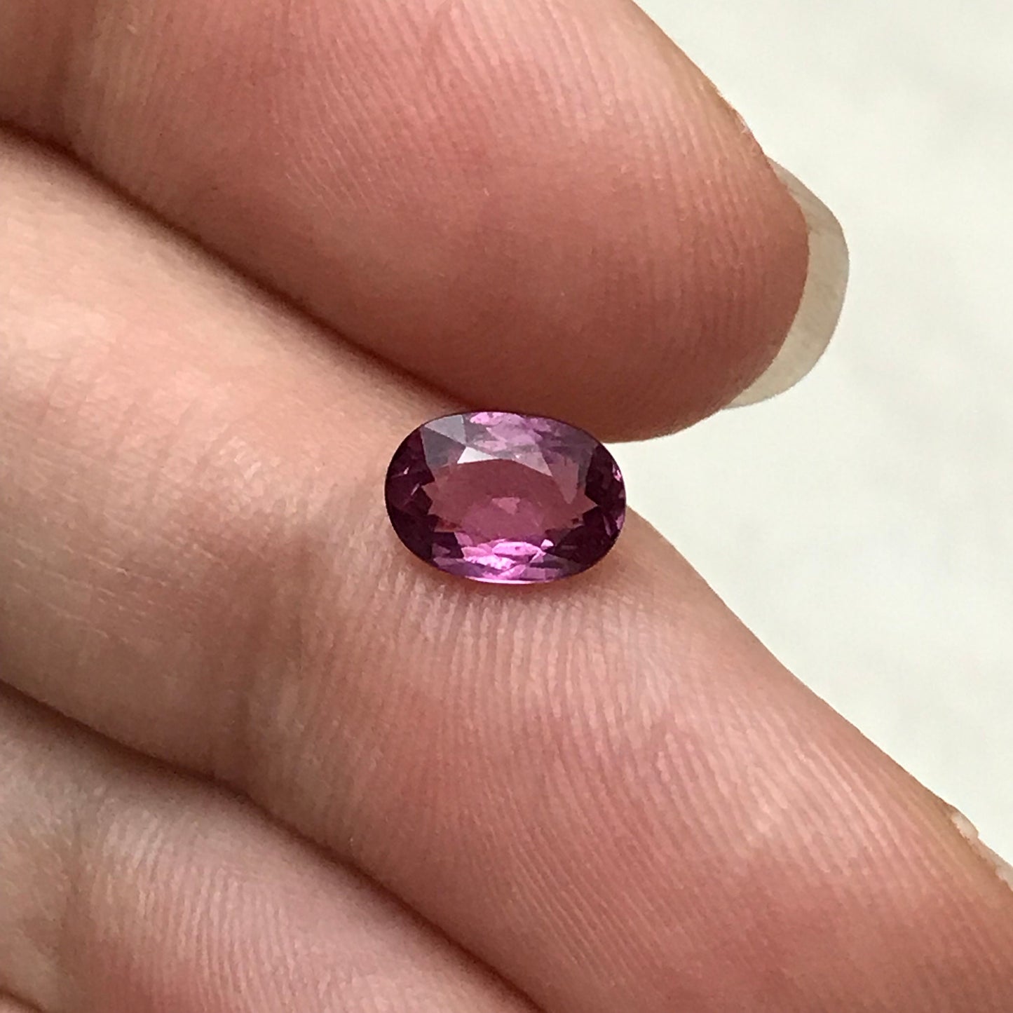 7x5mm Natural Purplish Pink Garnet, 0.92 carat Rose Garnet, Faceted Oval Cut Rhodolite Garnet Gem