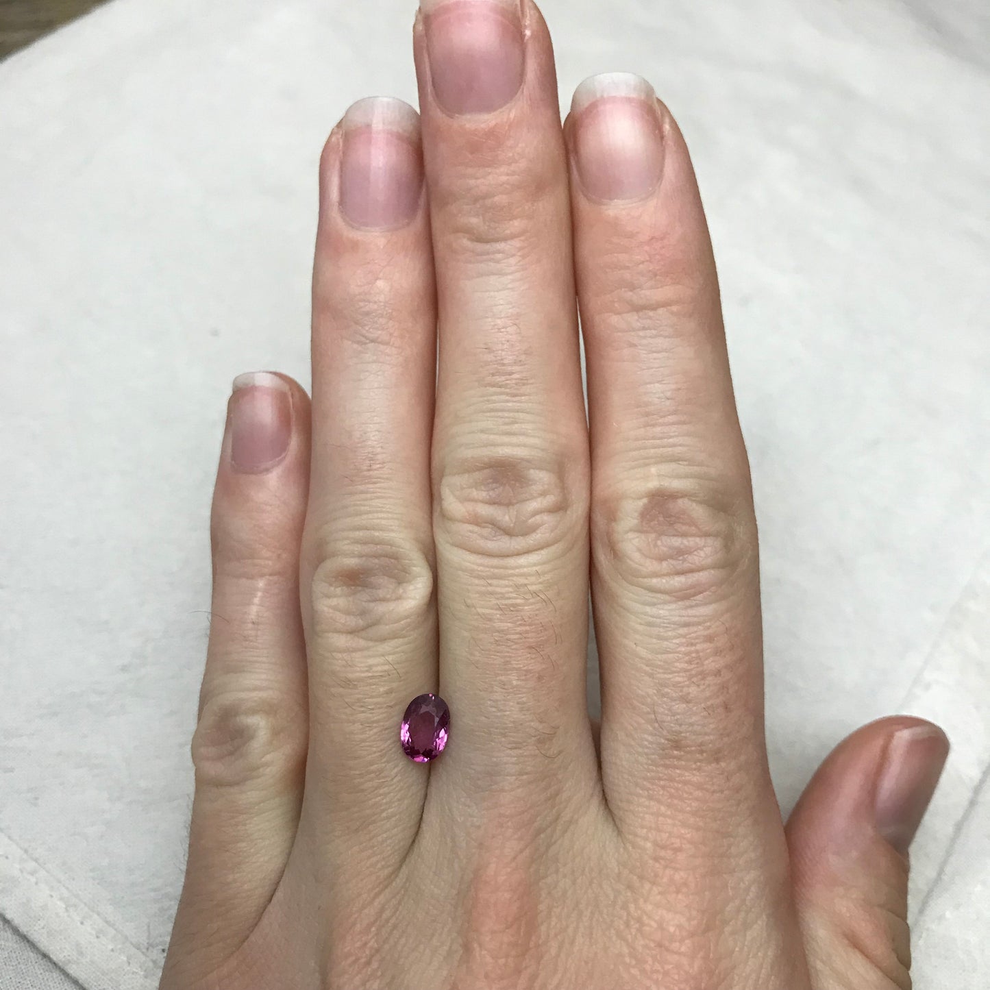 7x5mm Natural Purplish Pink Garnet, 0.92 carat Rose Garnet, Faceted Oval Cut Rhodolite Garnet Gem