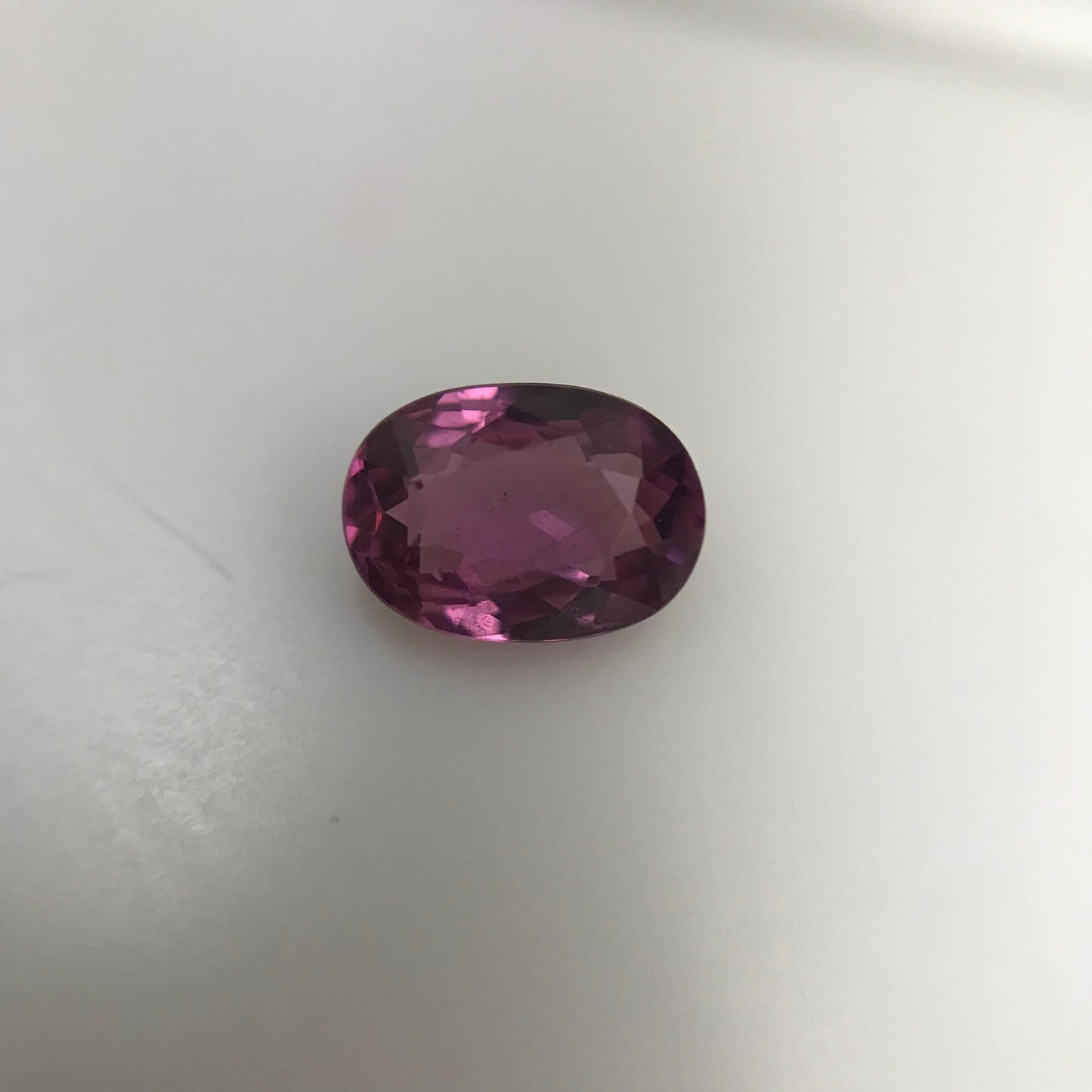 7x5mm Natural Purplish Pink Garnet, 0.92 carat Rose Garnet, Faceted Oval Cut Rhodolite Garnet Gem