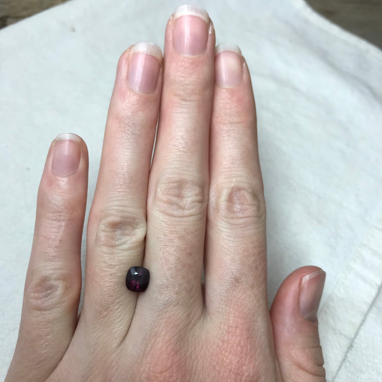 1.35 Ct Natural Purple Spinel 6.5x6mm Cushion Cut, Faceted Loose Gemstone, Dark Purple Stone, Flowing Gems