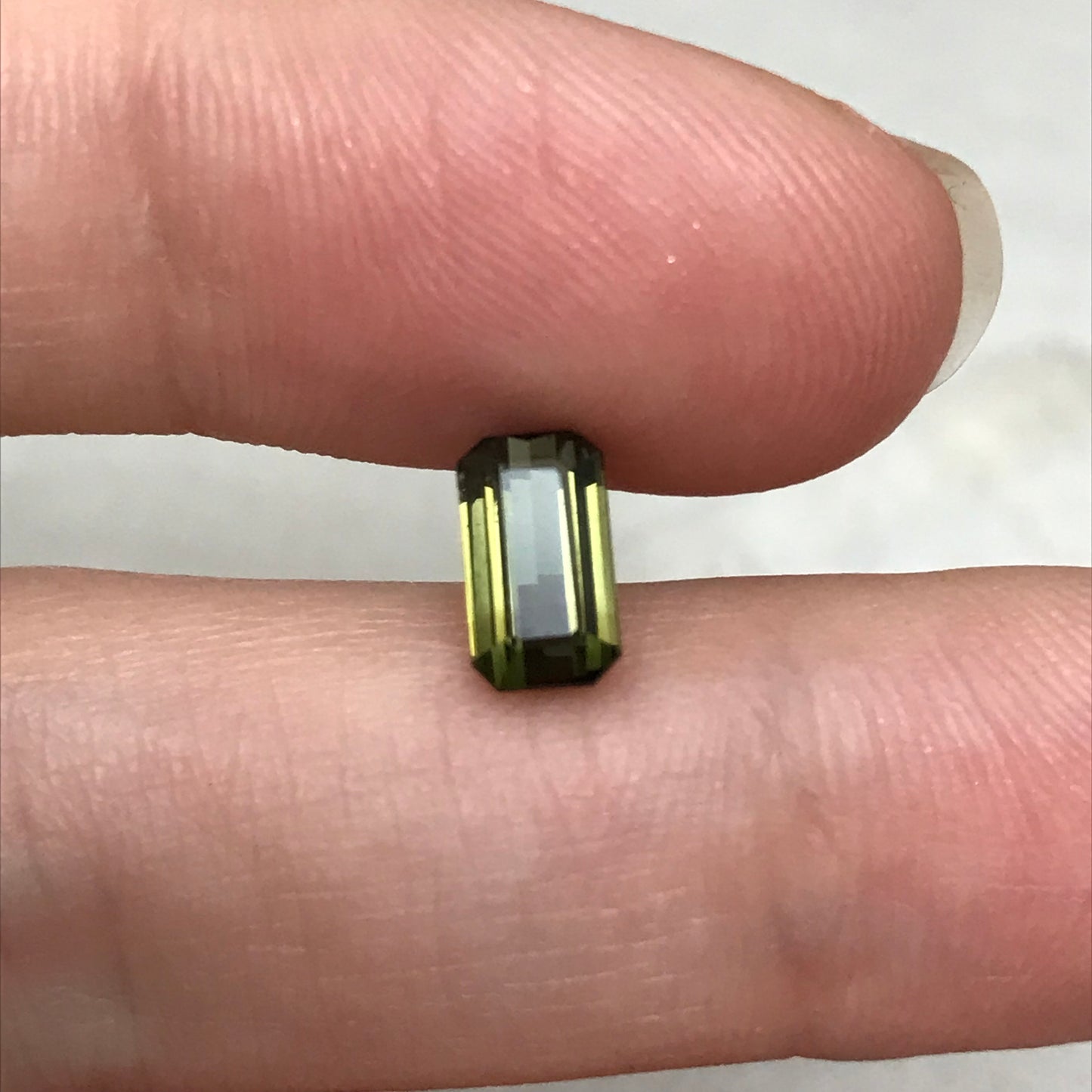 Natural Olive Green Tourmaline 7.7x4.5mm 1.25 carats rectangle Octagon Cut Faceted Loose Gem