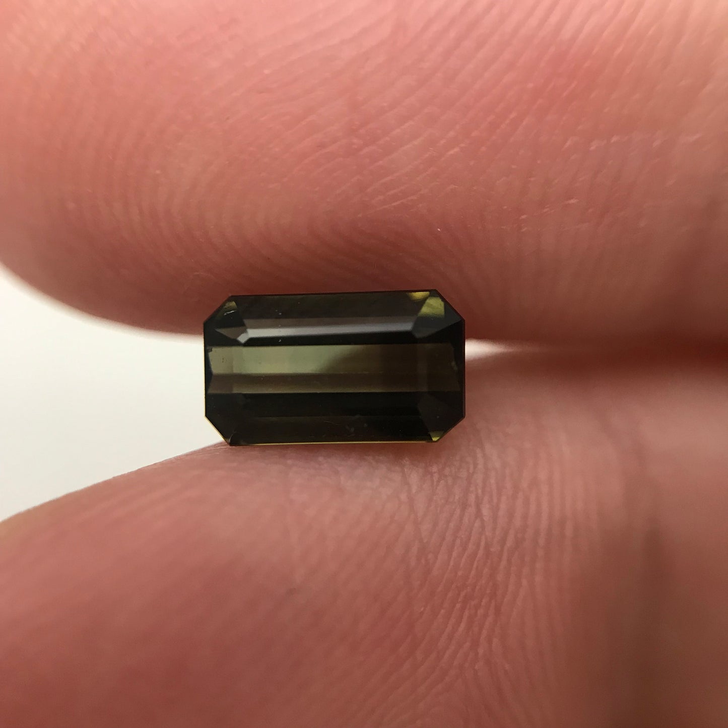 Natural Olive Green Tourmaline 7.7x4.5mm 1.25 carats rectangle Octagon Cut Faceted Loose Gem