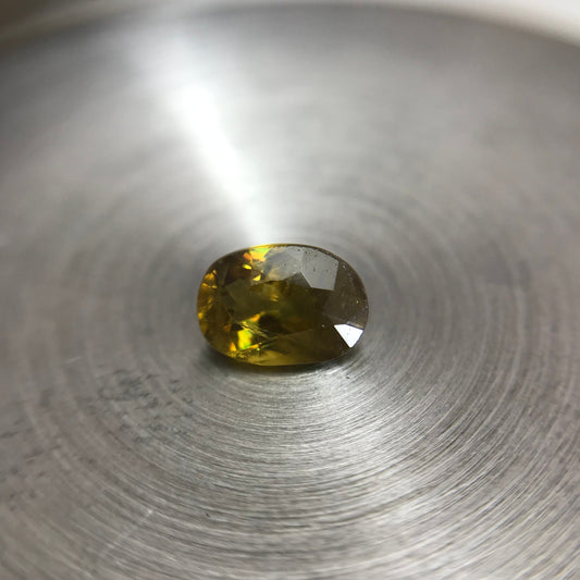 1ct Natural Sphene 7x5mm Oval Cut, Greenish Yellow Sphene, Loose Gemstone, Unmounted Stone, Earth Mined Gem