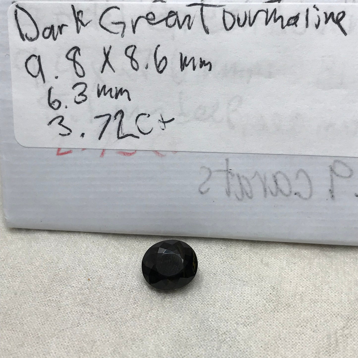 Natural Green Tourmaline 3.72 Carat 9.8x8.6mm Oval Cut, Faceted Loose Unmounted Gemstone, Dark Tourmaline