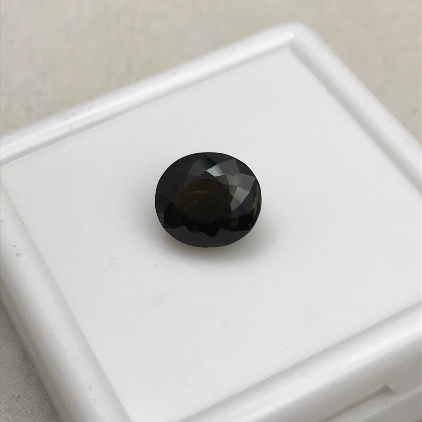 Natural Green Tourmaline 3.72 Carat 9.8x8.6mm Oval Cut, Faceted Loose Unmounted Gemstone, Dark Tourmaline