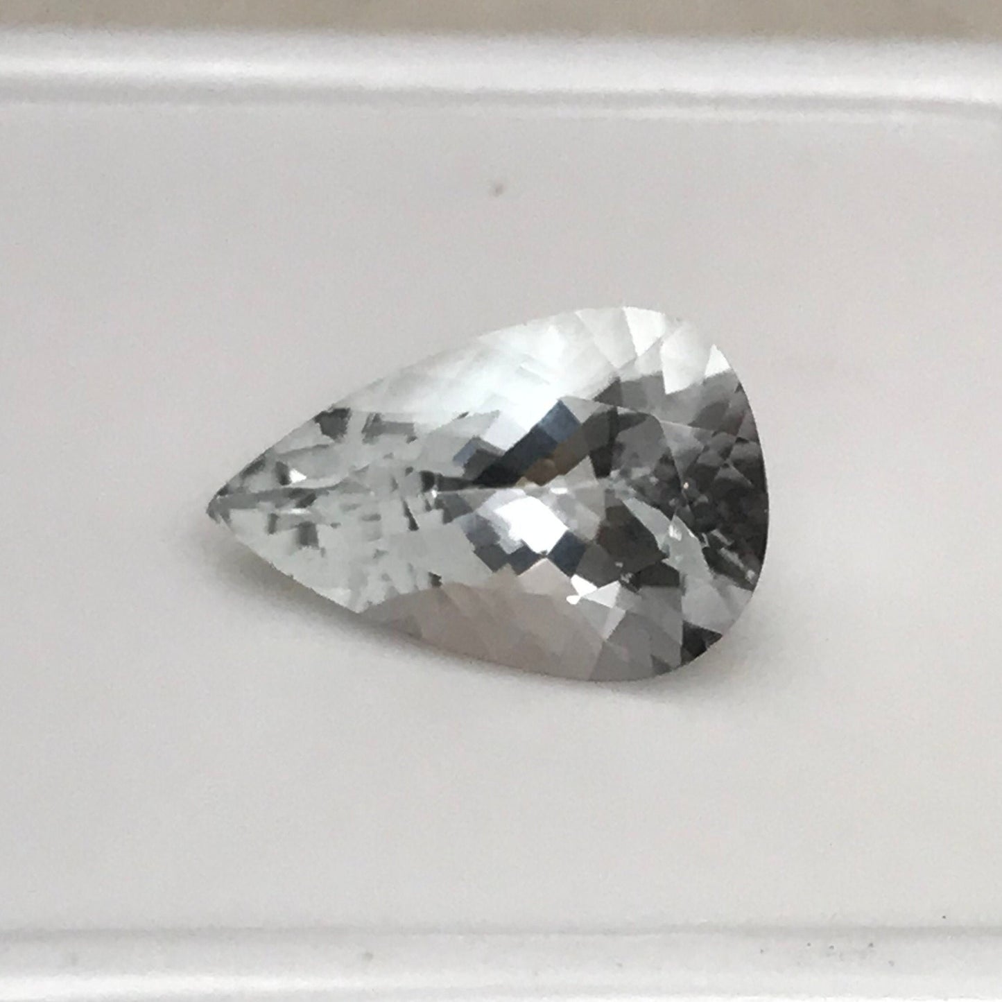 15x10mm Natural Aquamarine, 4.44 carat Light Blue Pear Cut Loose Faceted March Birthstone