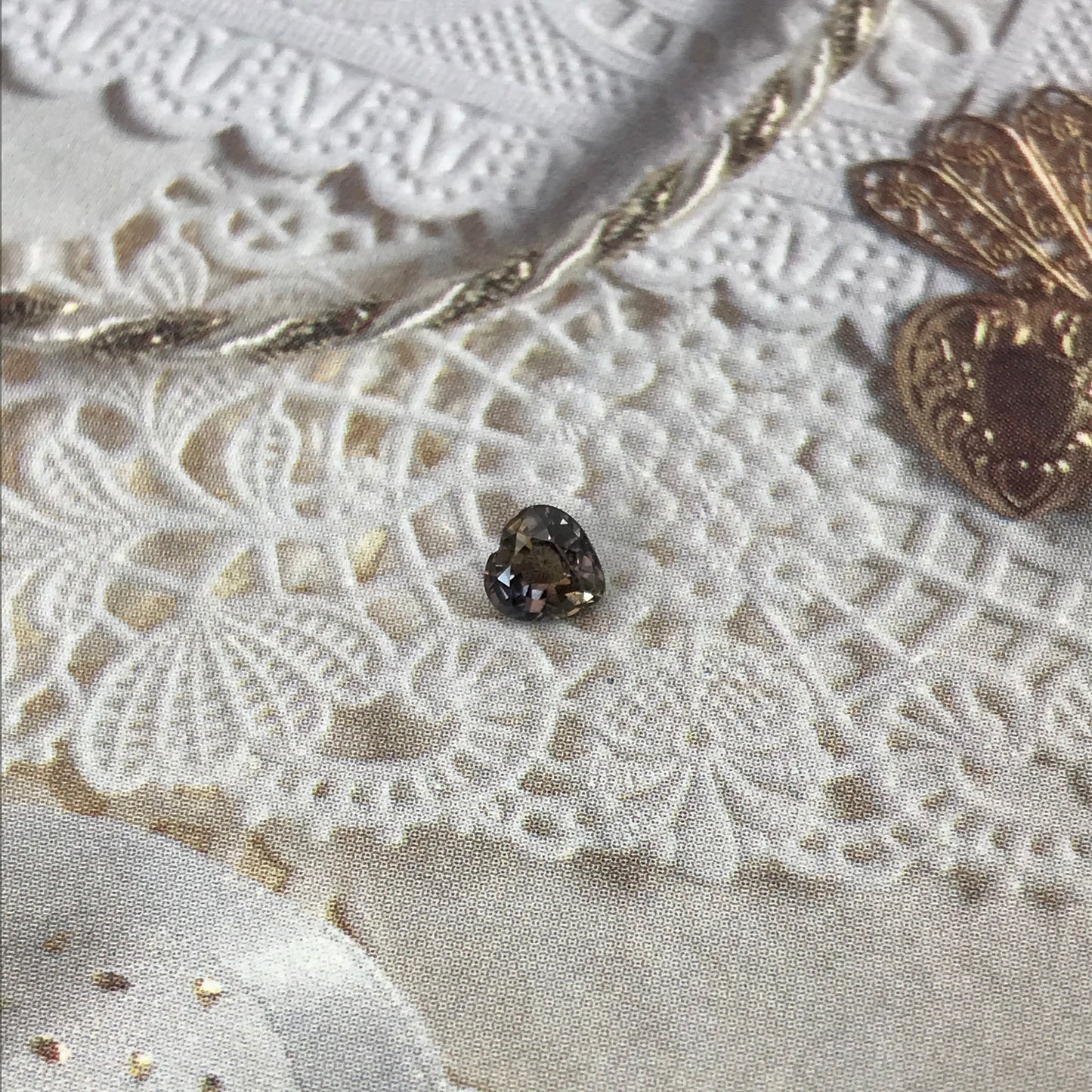 4.3mm Natural Purple-Green Sapphire 0.41 Carat Heart Cut Gem, Faceted Loose Gemstone, Unmounted Sapphire