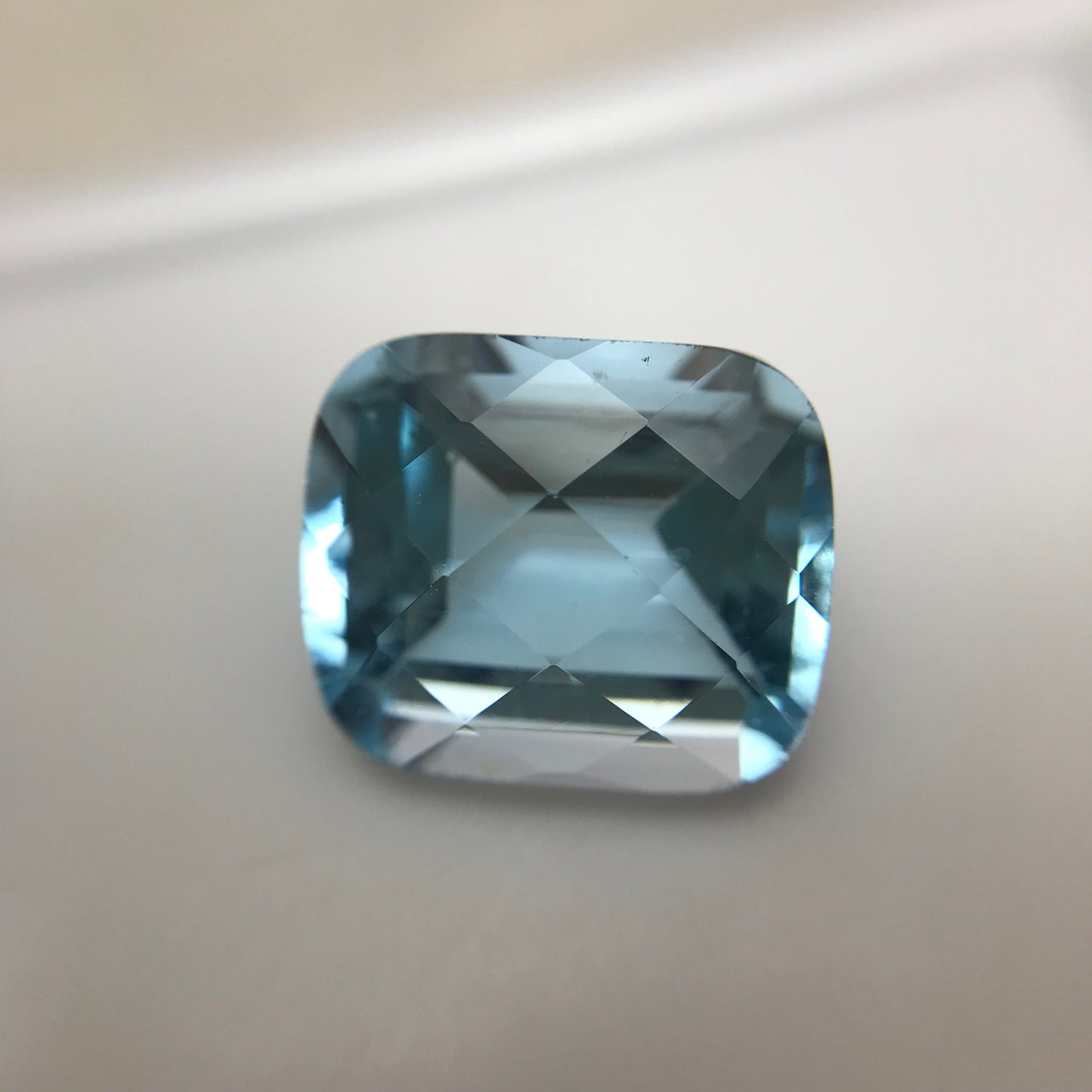 8.88 ct Sky Blue Topaz 12.7x10mm Cushion Cut Loose Faceted Gemstone Recycled, December Birthstone