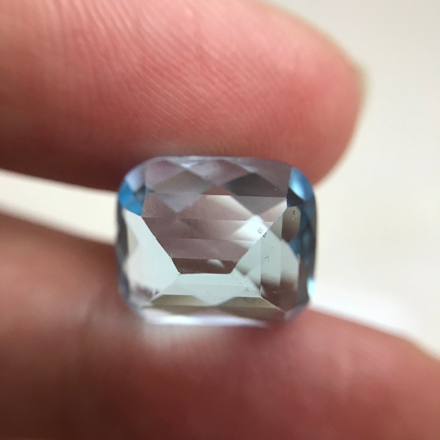 8.88 ct Sky Blue Topaz 12.7x10mm Cushion Cut Loose Faceted Gemstone Recycled, December Birthstone