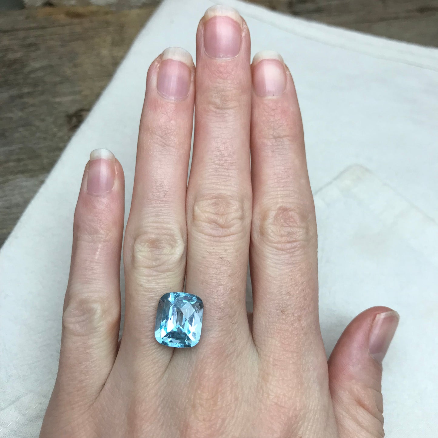 8.88 ct Sky Blue Topaz 12.7x10mm Cushion Cut Loose Faceted Gemstone Recycled, December Birthstone