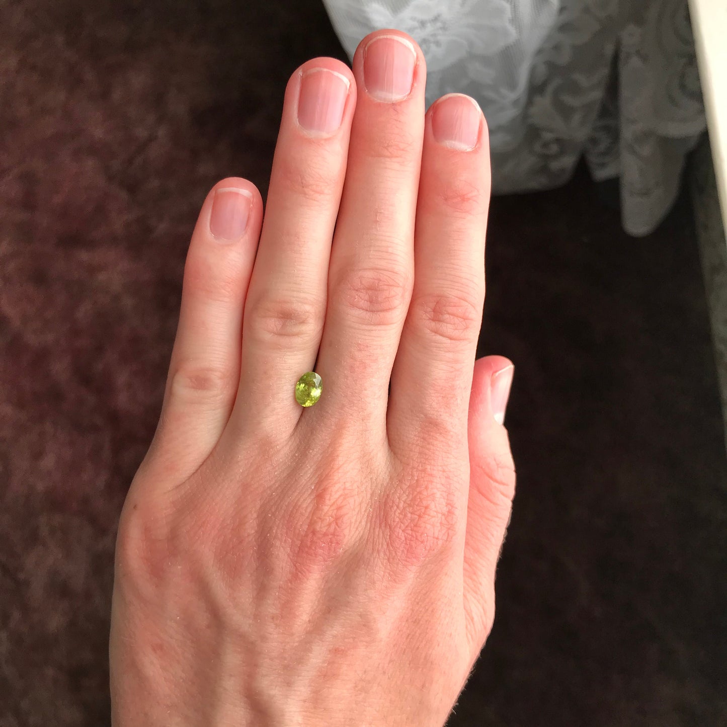 1.11 ct Yellowish Green Sphene 7x5mm Oval Cut, Natural Madagascar Sphene, Faceted Loose Titanite