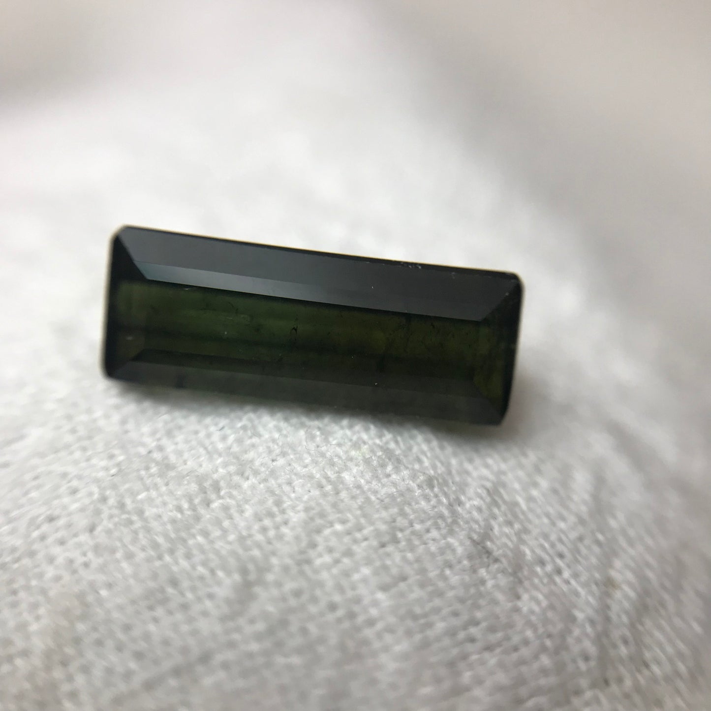 3.51 ct Natural Dark Green Tourmaline 14x5.3mm Long Octagon Cut Faceted Loose Gemstone