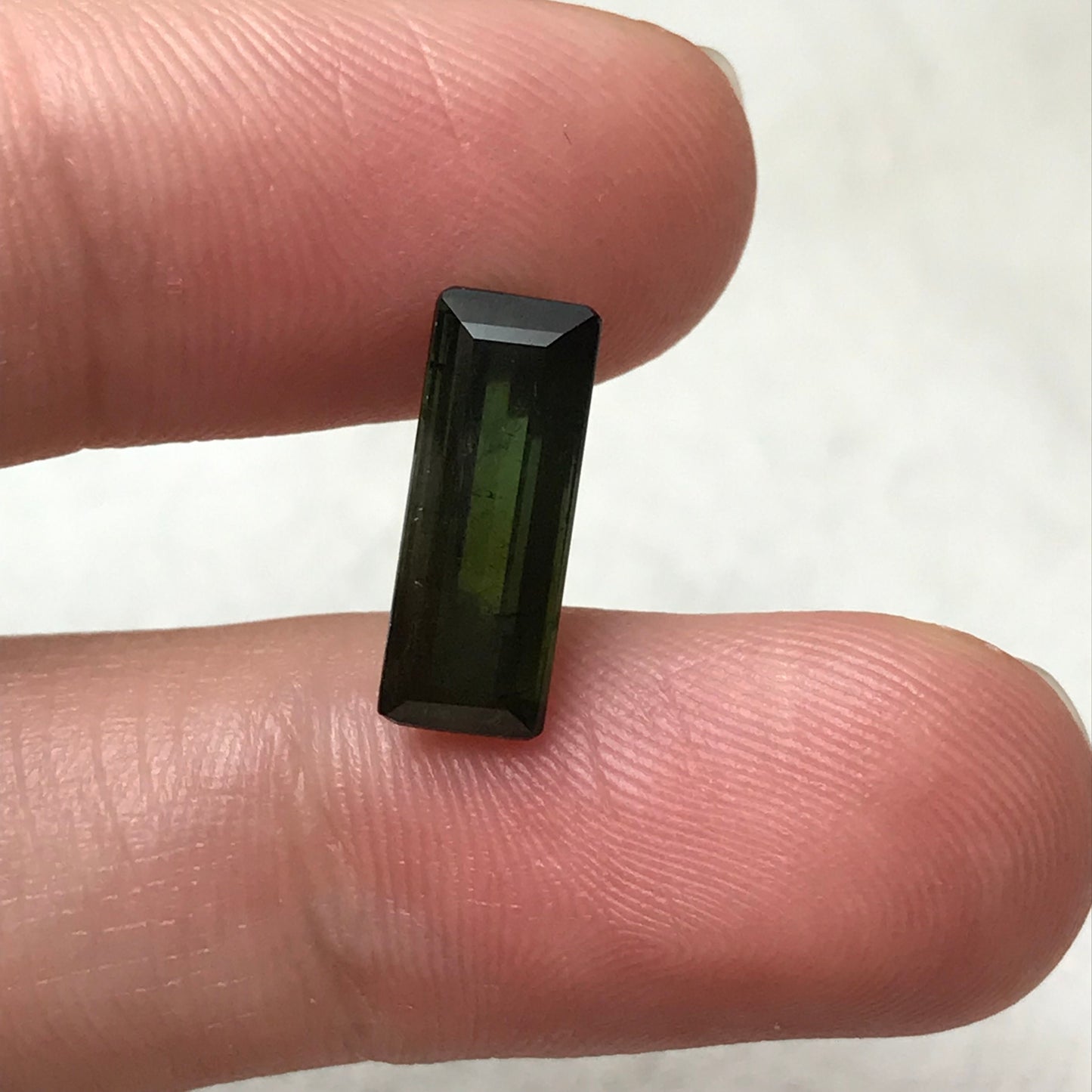 3.51 ct Natural Dark Green Tourmaline 14x5.3mm Long Octagon Cut Faceted Loose Gemstone