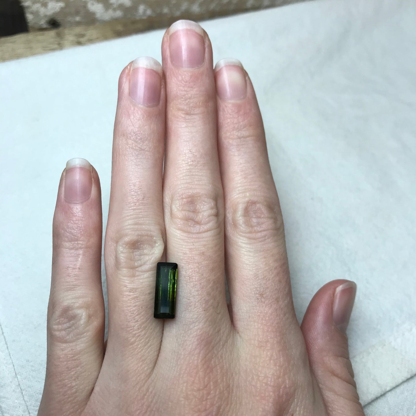 3.51 ct Natural Dark Green Tourmaline 14x5.3mm Long Octagon Cut Faceted Loose Gemstone