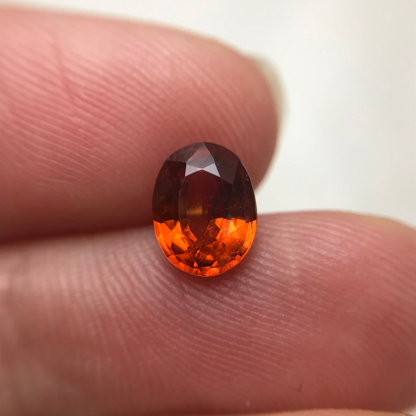 1.46 carat Natural Mandarin Spessartite Garnet, 7.5x6mm Reddish Orange Faceted Garnet