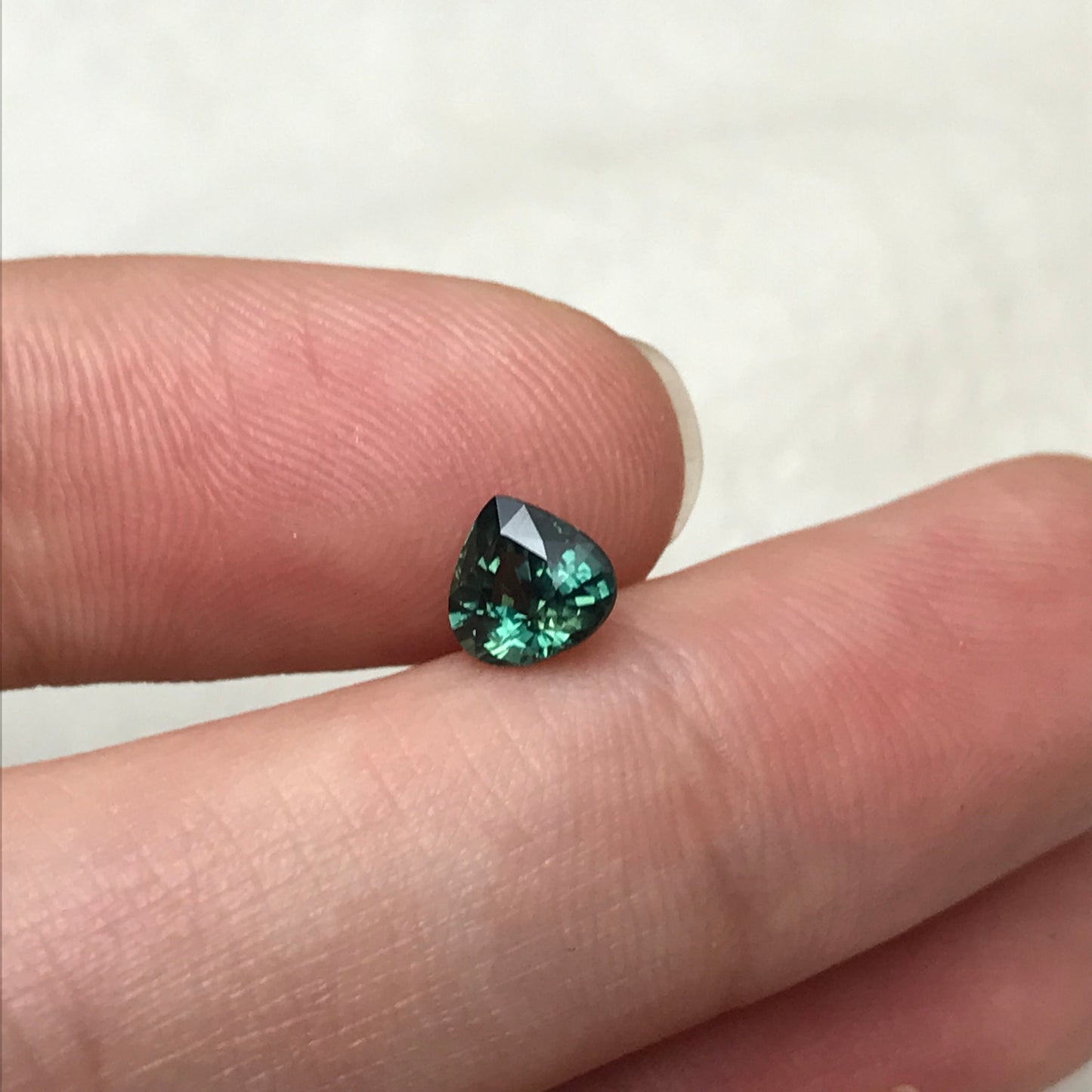 6mm Natural Teal Sapphire 0.95 Pear Unheated Sapphire, Fat Pear Gemstone Earth - Blueish Green Sapphire