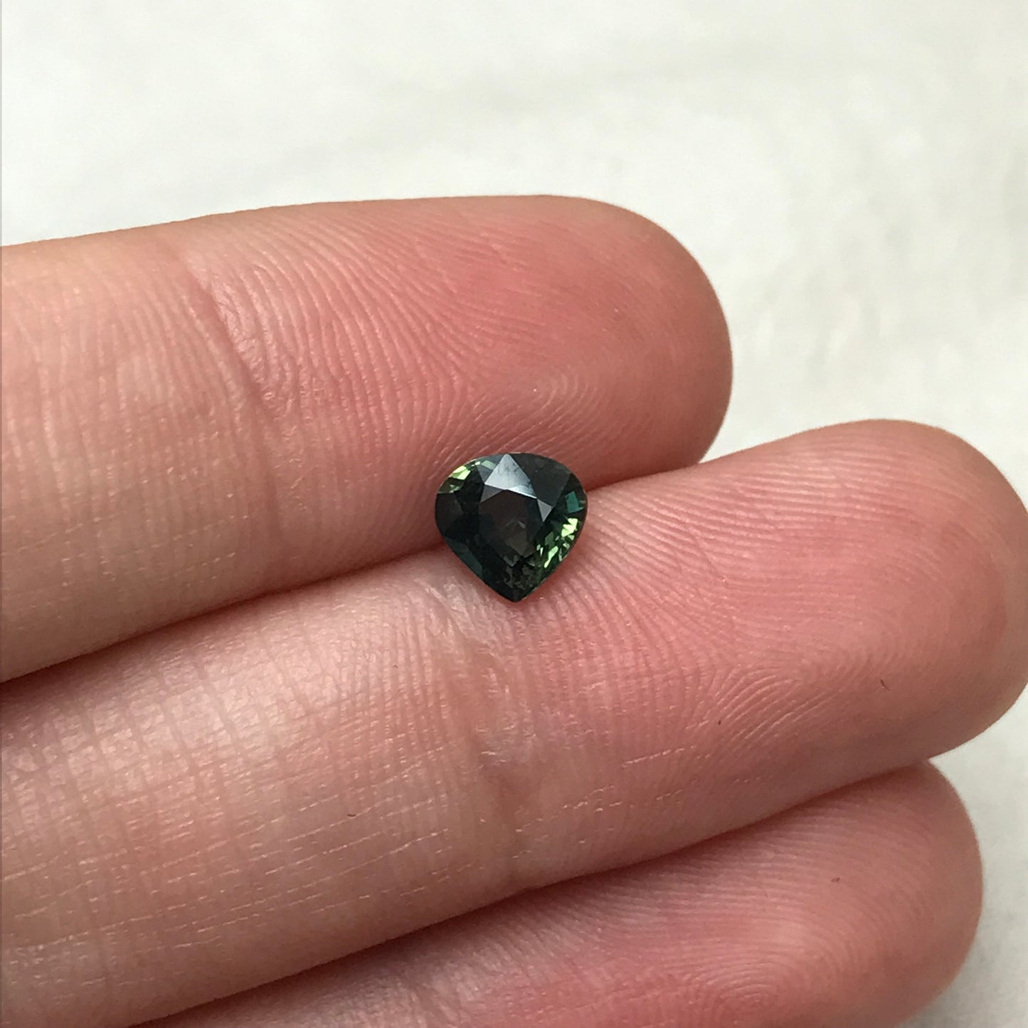 6mm Natural Teal Sapphire 0.95 Pear Unheated Sapphire, Fat Pear Gemstone Earth - Blueish Green Sapphire