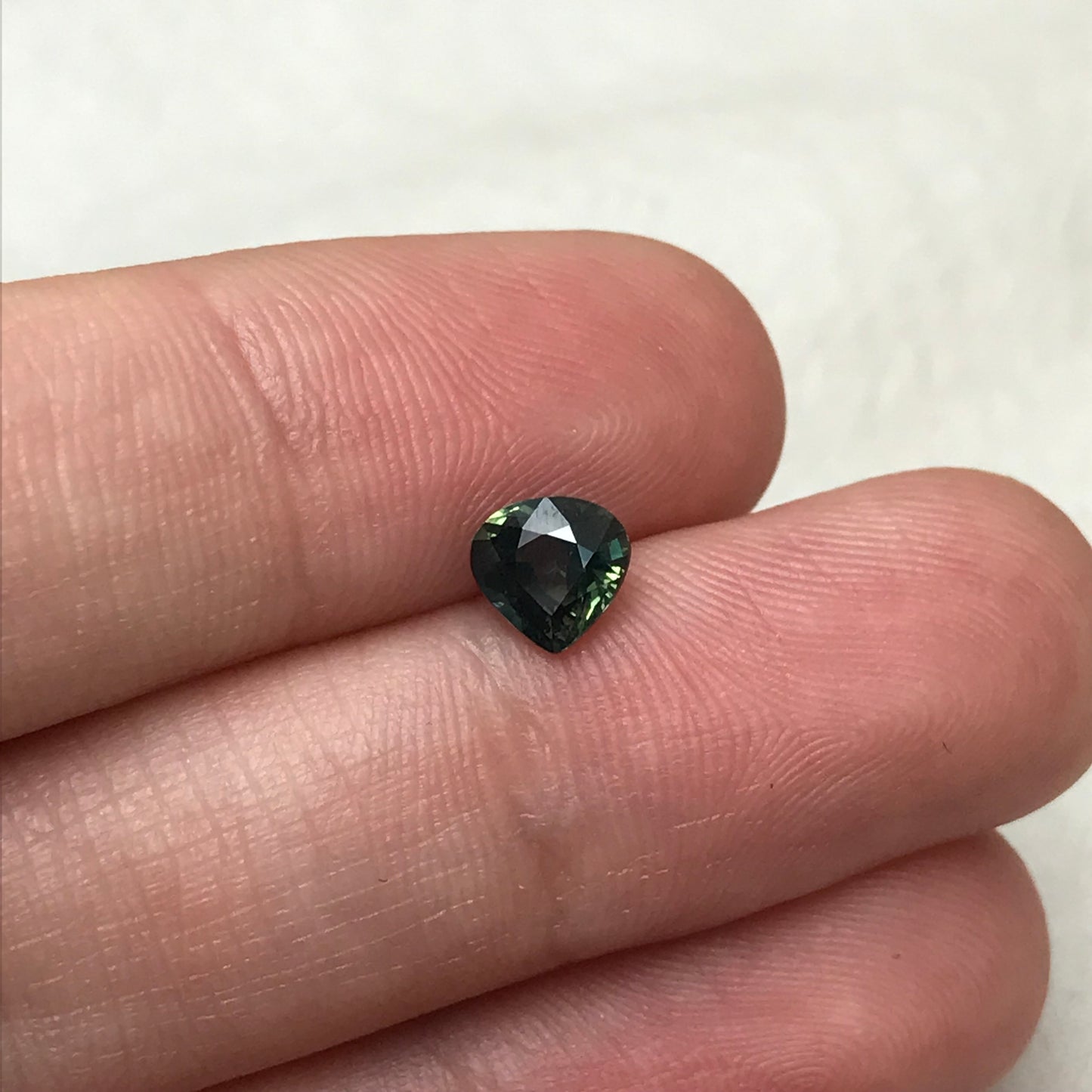 6mm Natural Teal Sapphire 0.95 Pear Unheated Sapphire, Fat Pear Gemstone Earth - Blueish Green Sapphire