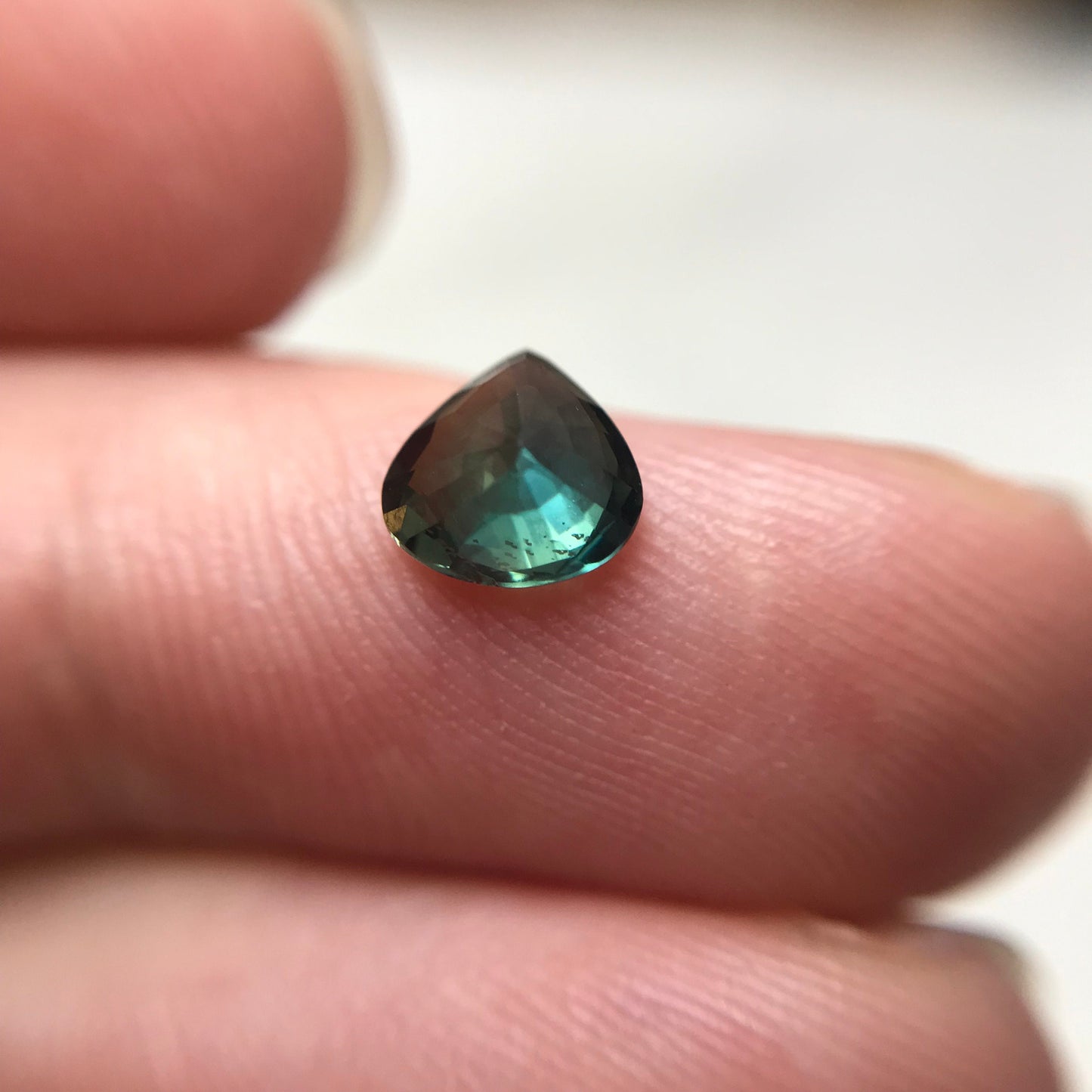 6mm Natural Teal Sapphire 0.95 Pear Unheated Sapphire, Fat Pear Gemstone Earth - Blueish Green Sapphire