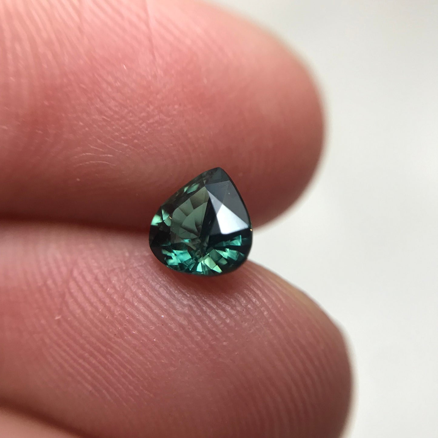 6mm Natural Teal Sapphire 0.95 Pear Unheated Sapphire, Fat Pear Gemstone Earth - Blueish Green Sapphire