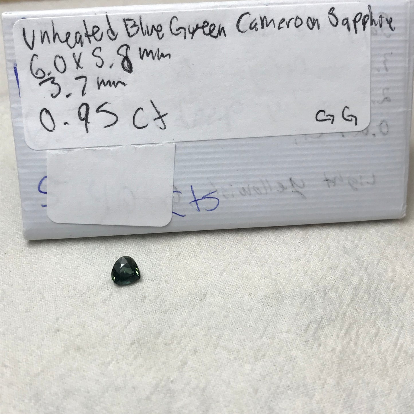 6mm Natural Teal Sapphire 0.95 Pear Unheated Sapphire, Fat Pear Gemstone Earth - Blueish Green Sapphire