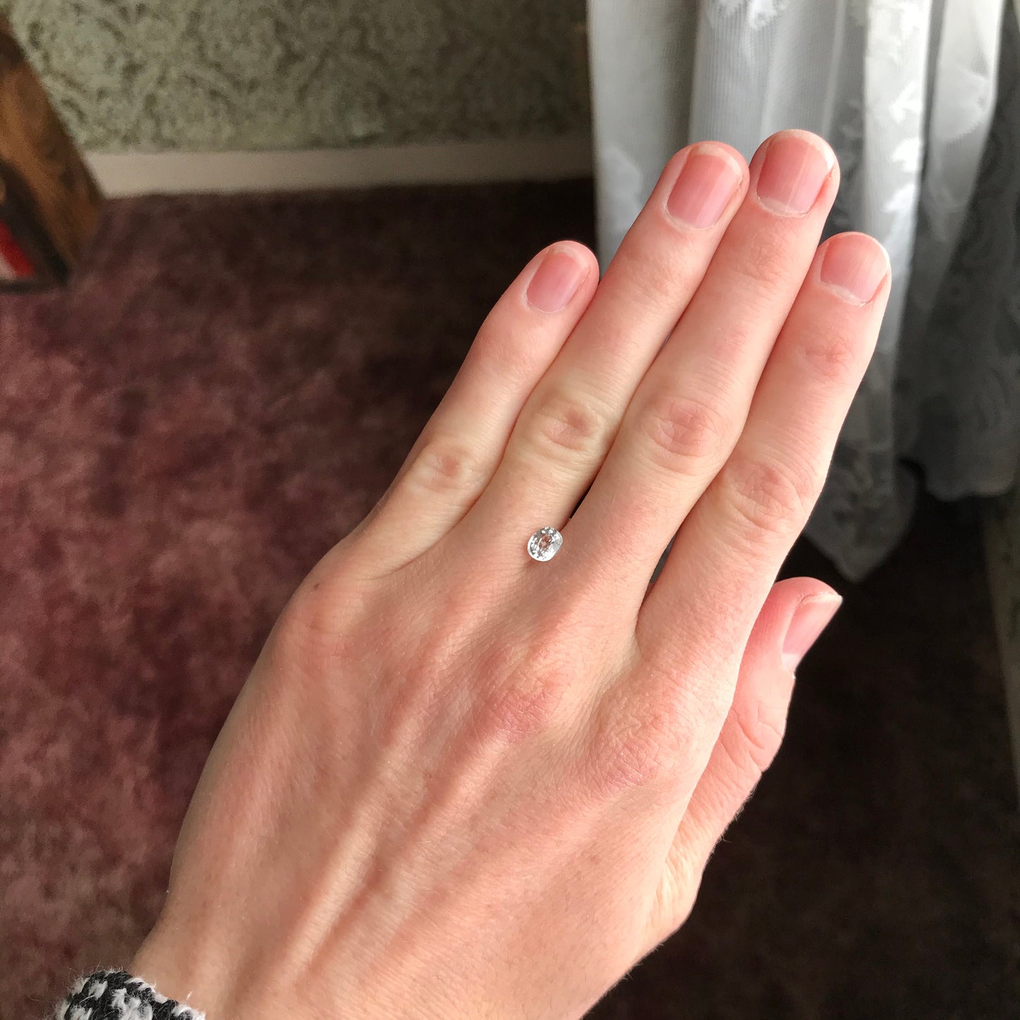 Colorless Natural Sapphire 0.80 carat 5.7x4.7 mm Oval Cut, Faceted Loose Gemstone Clear Unmounted Gem, 5.5x4.5mm