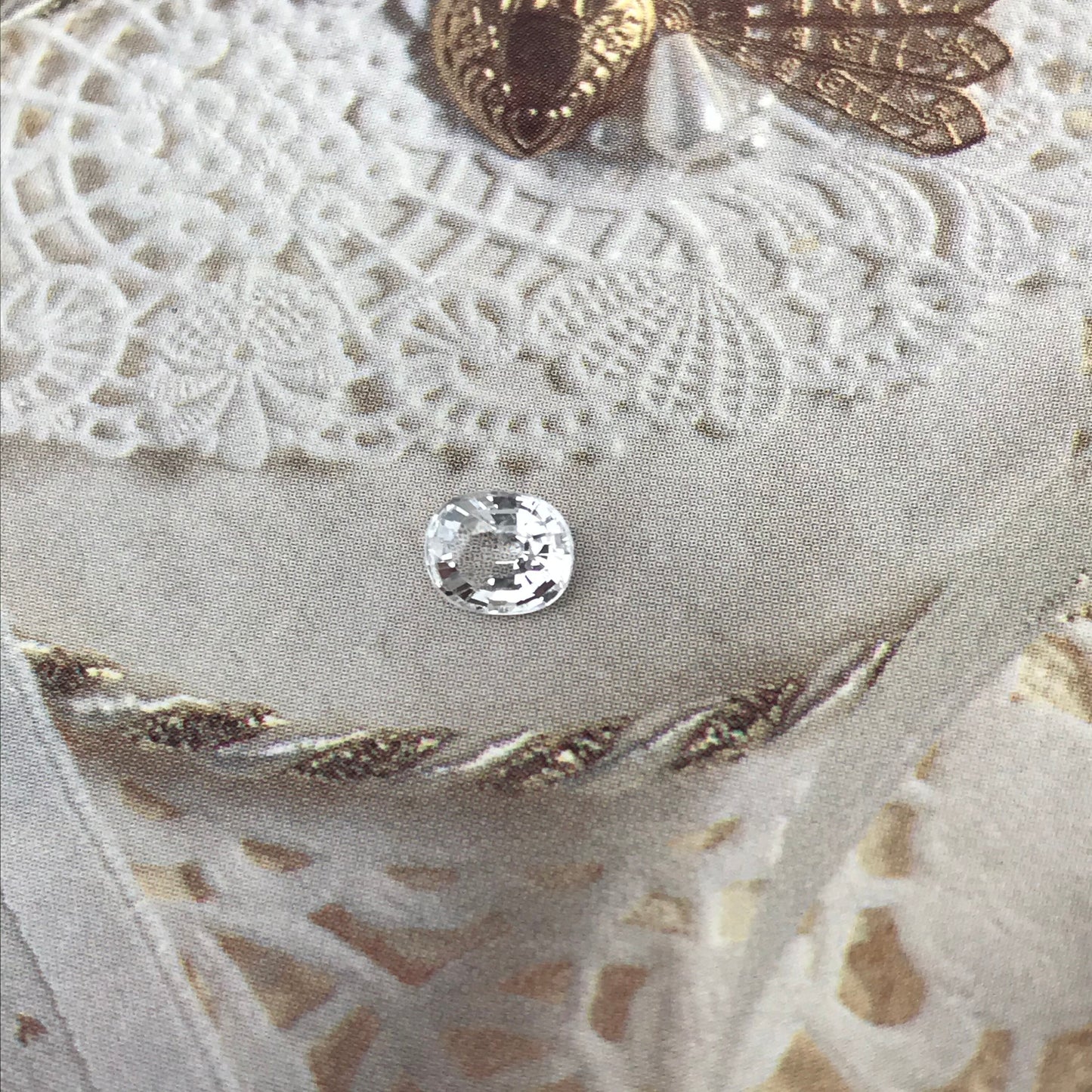 Colorless Natural Sapphire 0.80 carat 5.7x4.7 mm Oval Cut, Faceted Loose Gemstone Clear Unmounted Gem, 5.5x4.5mm