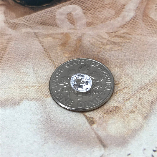 Colorless Natural Sapphire 0.80 carat 5.7x4.7 mm Oval Cut, Faceted Loose Gemstone Clear Unmounted Gem, 5.5x4.5mm