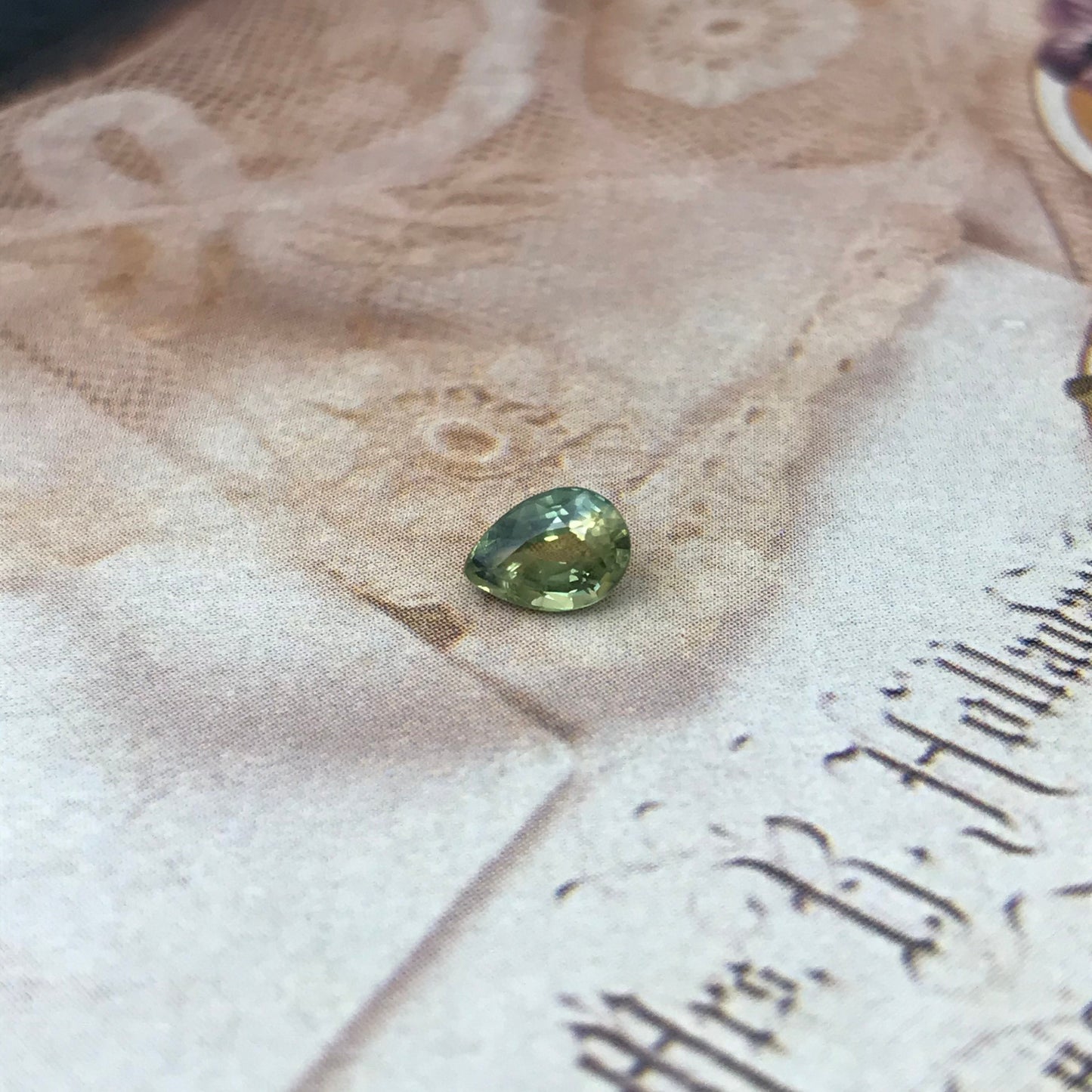 0.83 Carat Natural Bi-Color Sapphire 6x4mm Pear Corundum Faceted Loose Unmounted Gemstone Earth Mined Gem - US Seller - Blue and Green