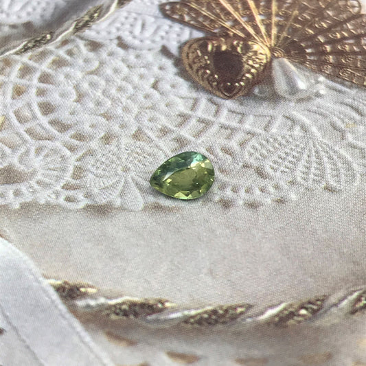 0.83 Carat Natural Bi-Color Sapphire 6x4mm Pear Corundum Faceted Loose Unmounted Gemstone Earth Mined Gem - US Seller - Blue and Green