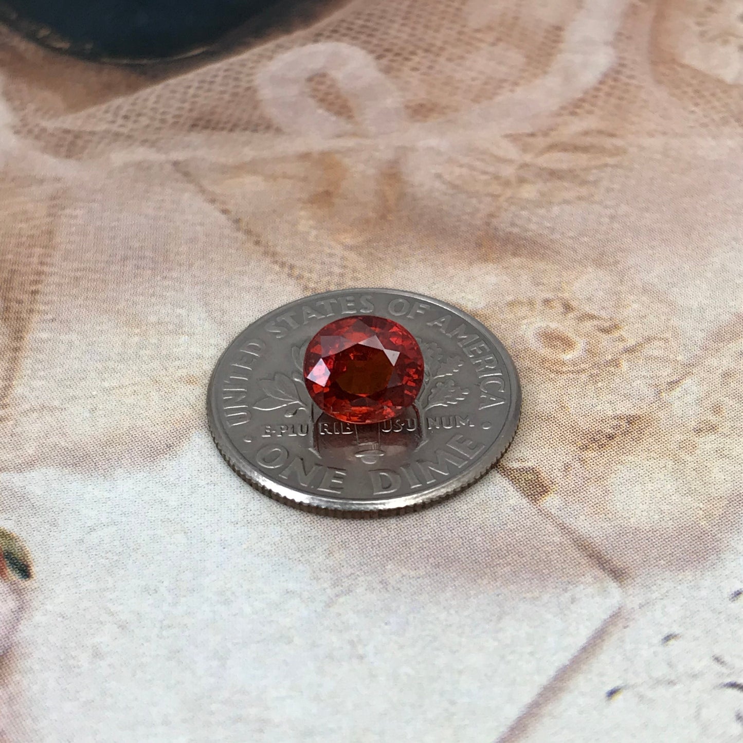 Natural Red Orange Spessartite Garnet 1.78 Carat 6.6 x 6 mm Oval Cut, Faceted Loose, Rich Red Orange Garnet