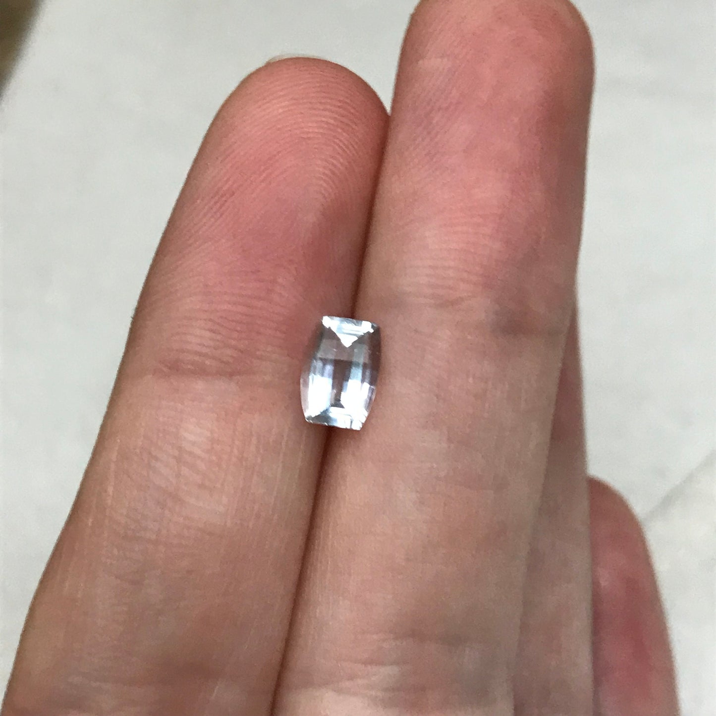 7x5mm Light Aquamarine 0.87 carat Opposing Bar Cut, Faceted Loose Gemstone