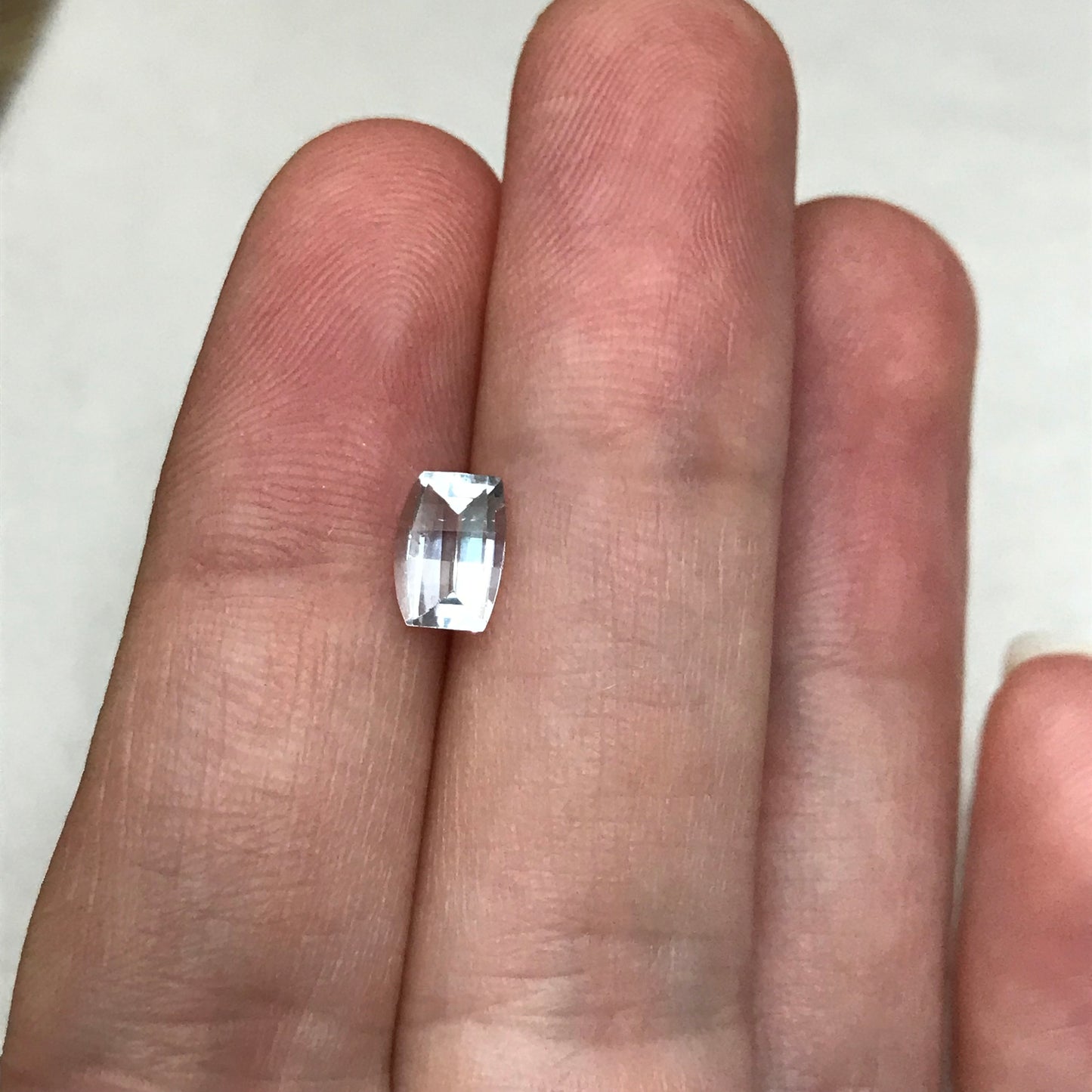 7x5mm Light Aquamarine 0.87 carat Opposing Bar Cut, Faceted Loose Gemstone