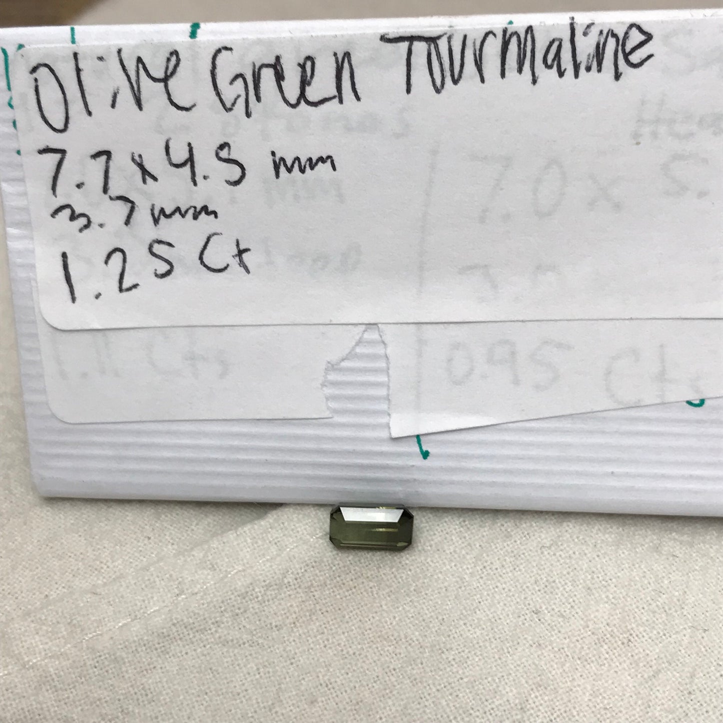 Natural Olive Green Tourmaline 7.7x4.5mm 1.25 carats rectangle Octagon Cut Faceted Loose Gem