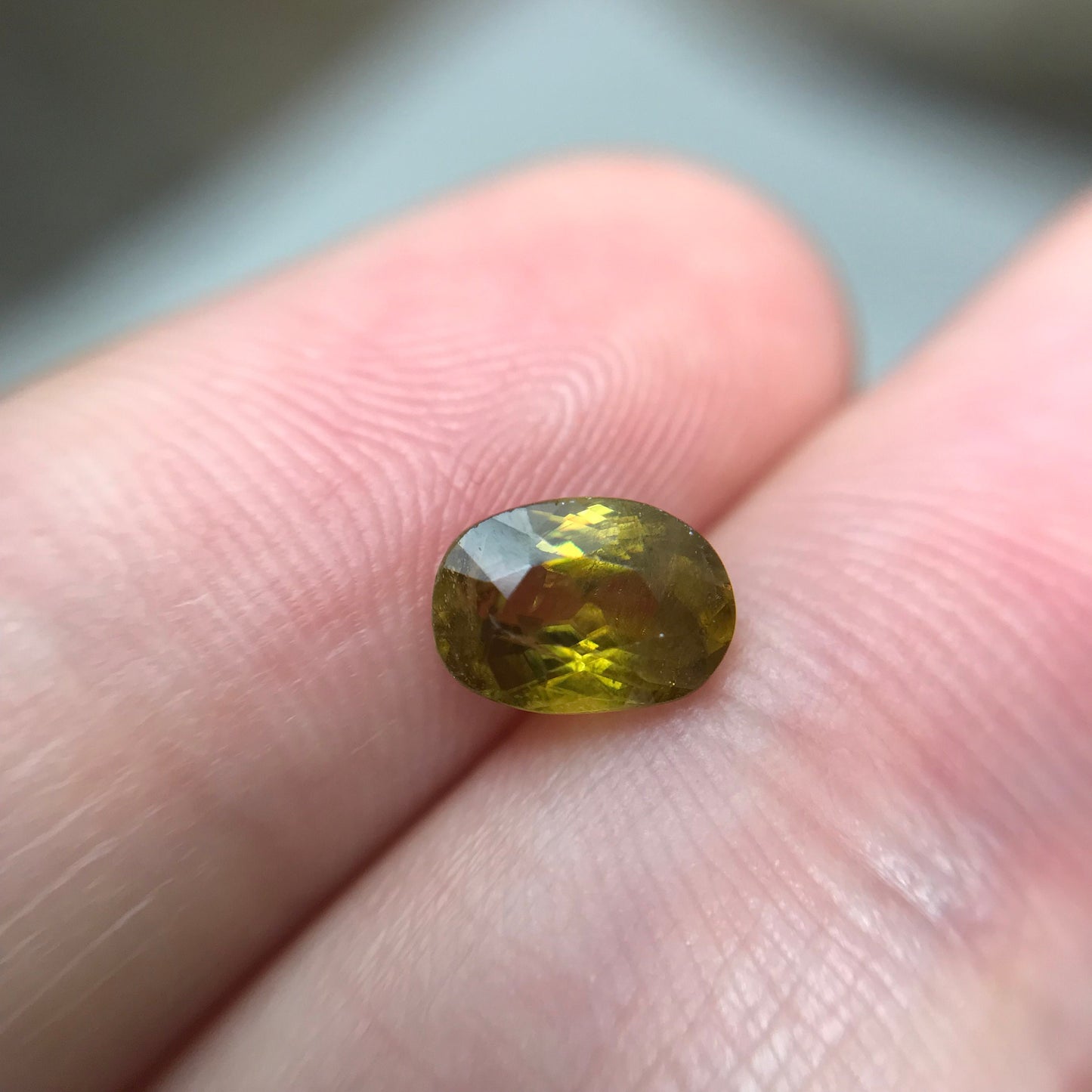 1ct Natural Sphene 7x5mm Oval Cut, Greenish Yellow Sphene, Loose Gemstone, Unmounted Stone, Earth Mined Gem
