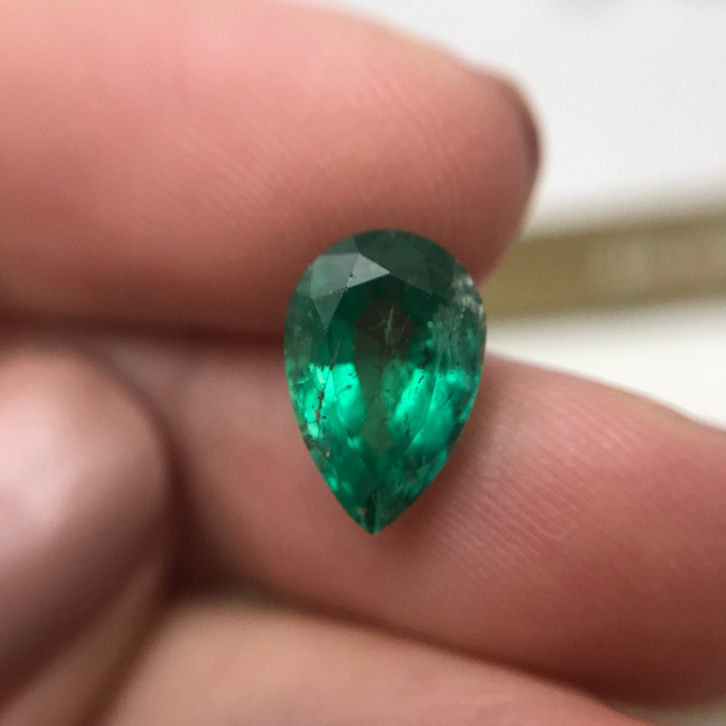 GIA Certified 2.76 cts Emerald 11.4x7.6 mm Pear Cut Faceted Loose Gem, Nice Natural Zambian Emerald