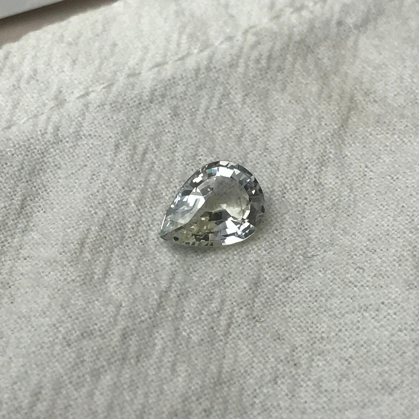 GIA Certified Light Sapphire 2.88 carat 10.5x7.7mm Pear Cut, Faceted Loose Unheated Nearly Colorless Sapphire