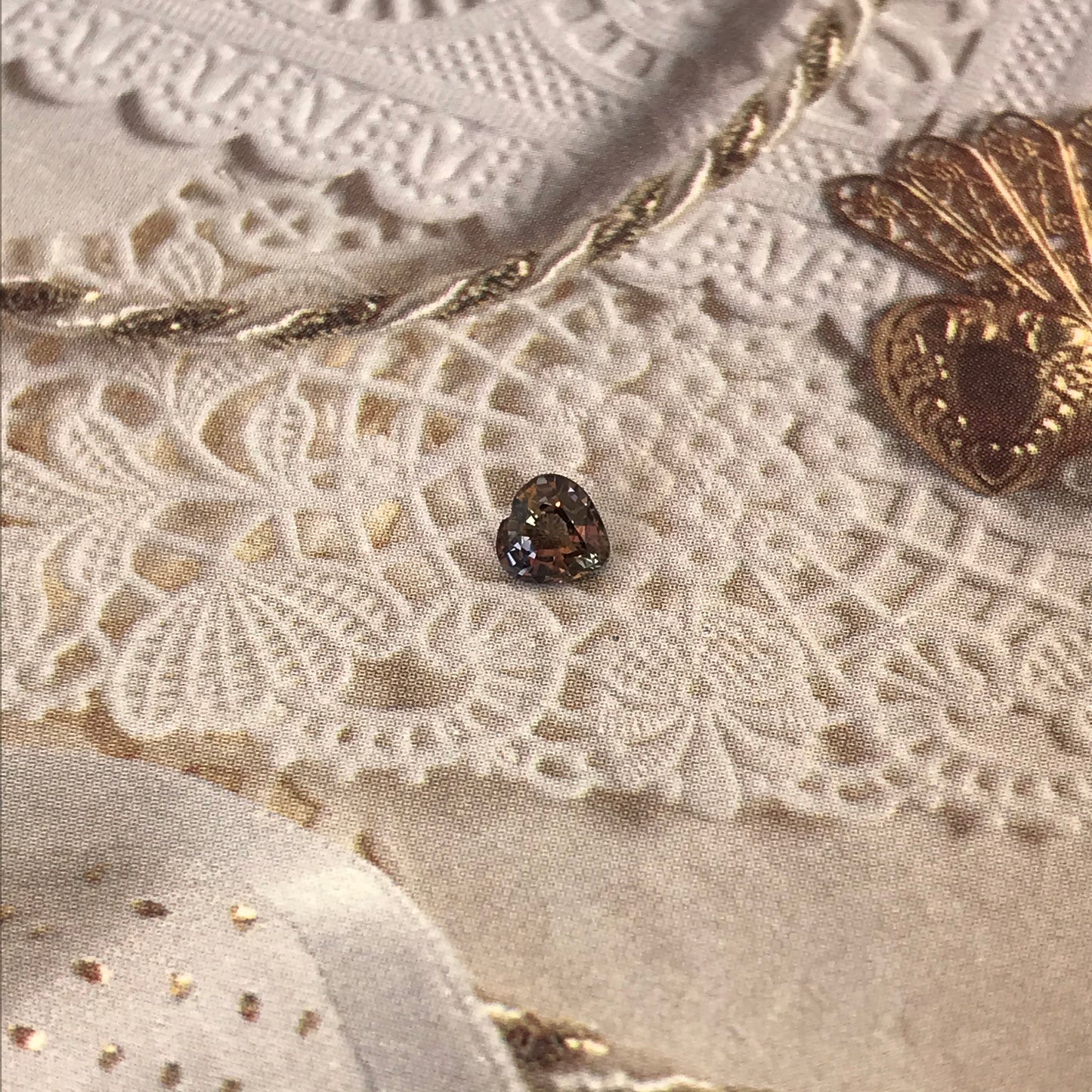 4.3mm Natural Purple-Green Sapphire 0.41 Carat Heart Cut Gem, Faceted Loose Gemstone, Unmounted Sapphire