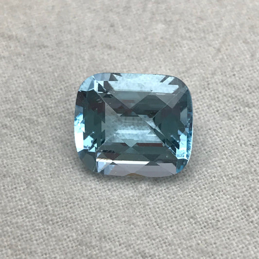 8.88 ct Sky Blue Topaz 12.7x10mm Cushion Cut Loose Faceted Gemstone Recycled, December Birthstone