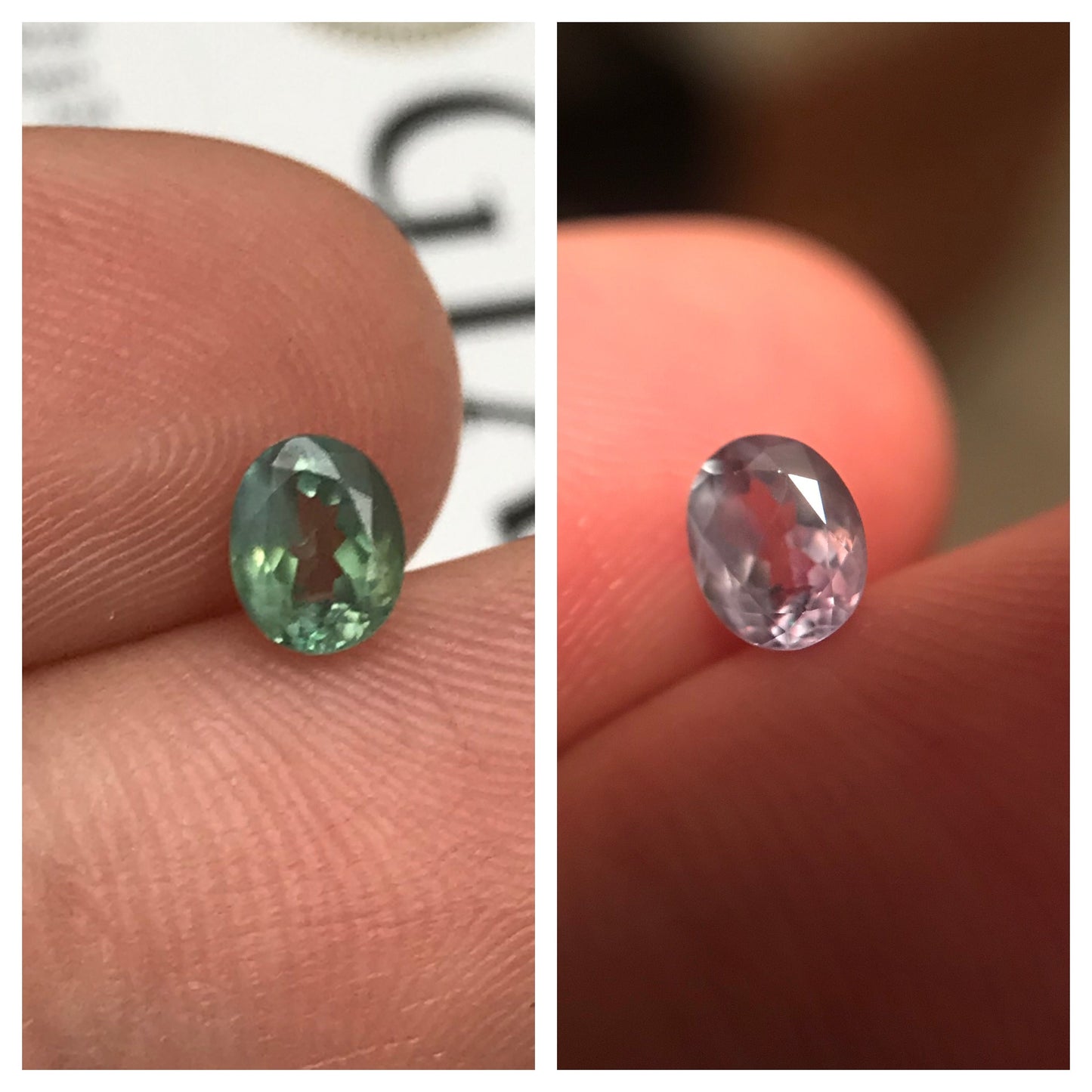 GIA Certified 0.59 ct Natural Alexandrite 5x4mm Green-Purple, Loose Faceted Rare Color Change Alexandrite with Cats Eye Properties