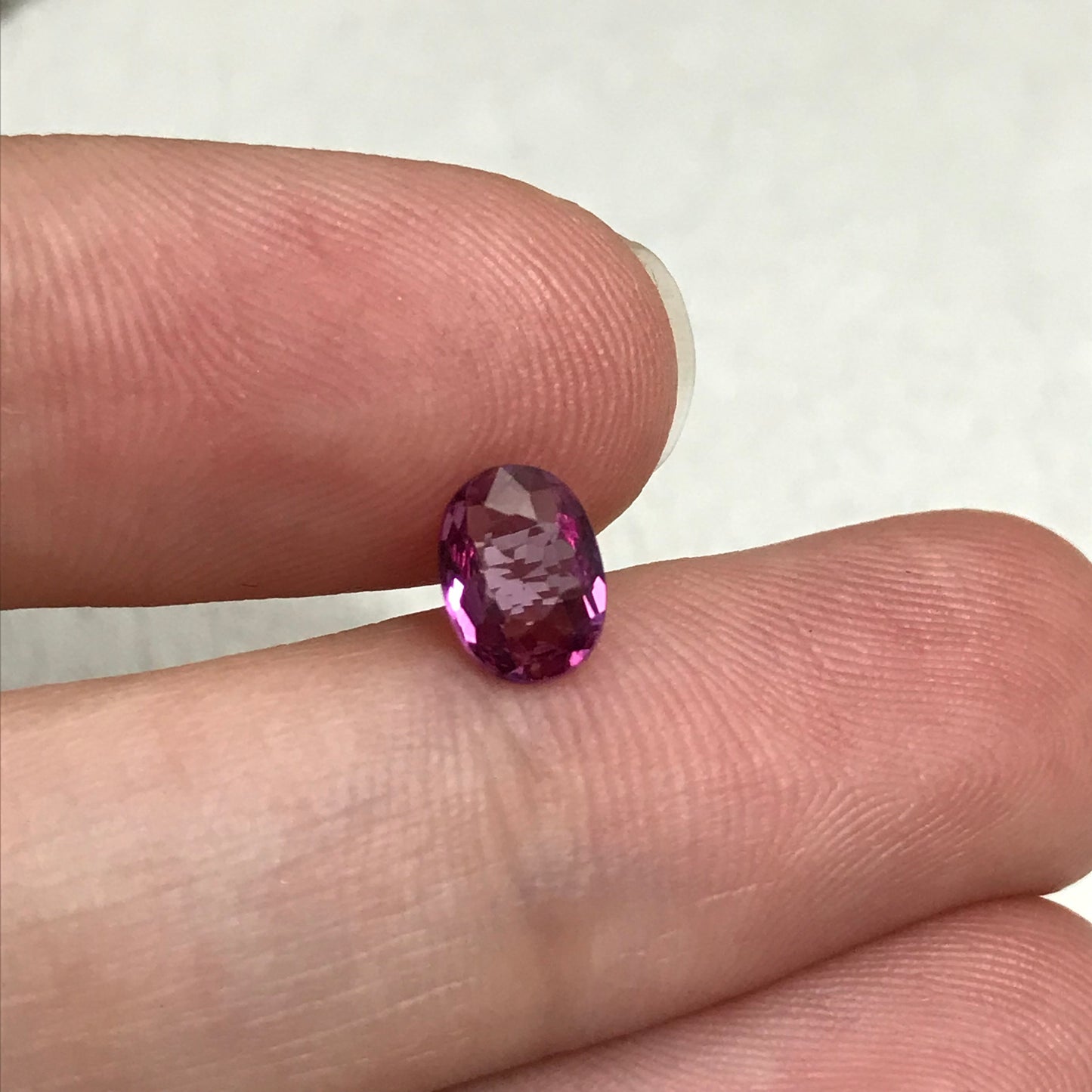 7x5mm Natural Purplish Pink Garnet, 0.81 carat Rose Garnet, Faceted Oval Cut Rhodolite Garnet Gem
