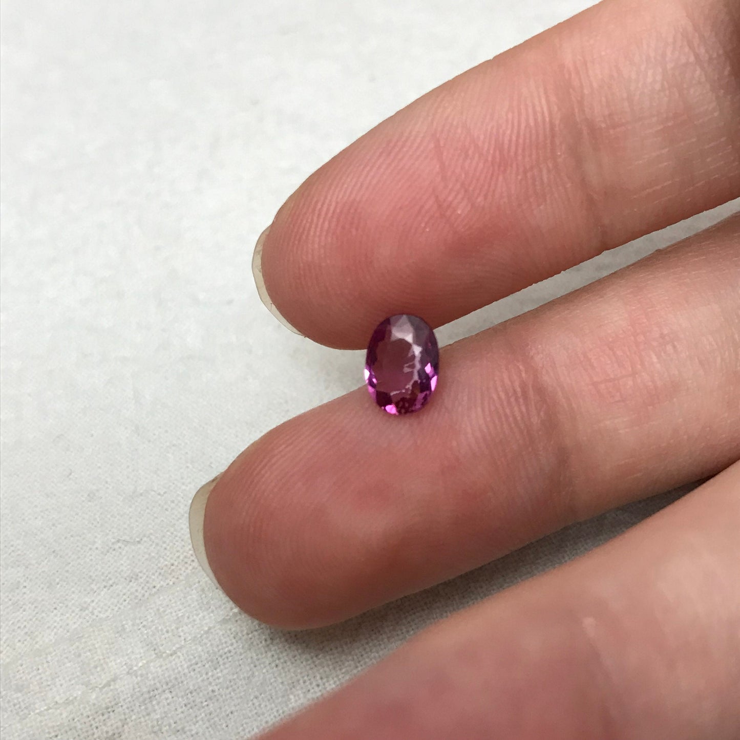 7x5mm Natural Purplish Pink Garnet, 0.81 carat Rose Garnet, Faceted Oval Cut Rhodolite Garnet Gem