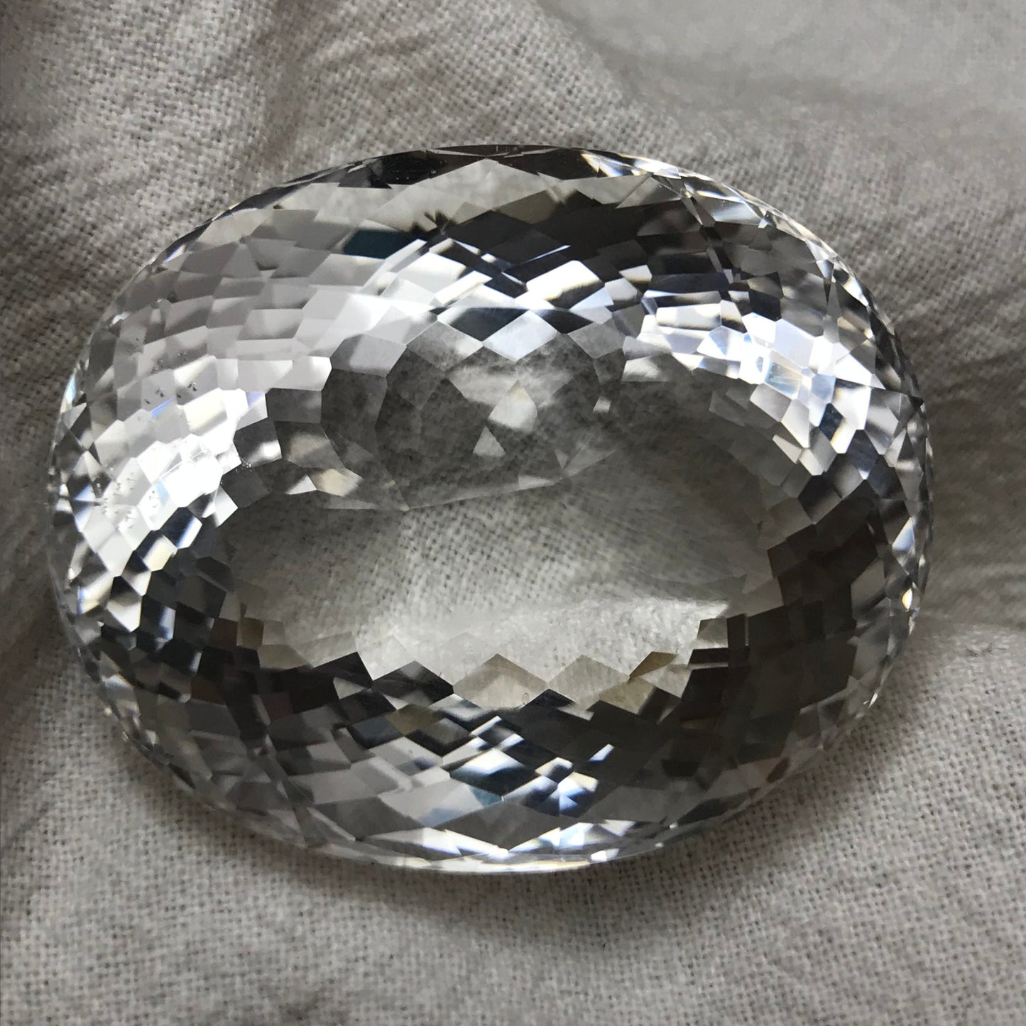 190 Carat Quartz 38x31mm Oval Cut Loose Gem, Large Gemstone, Big Faceted Stone