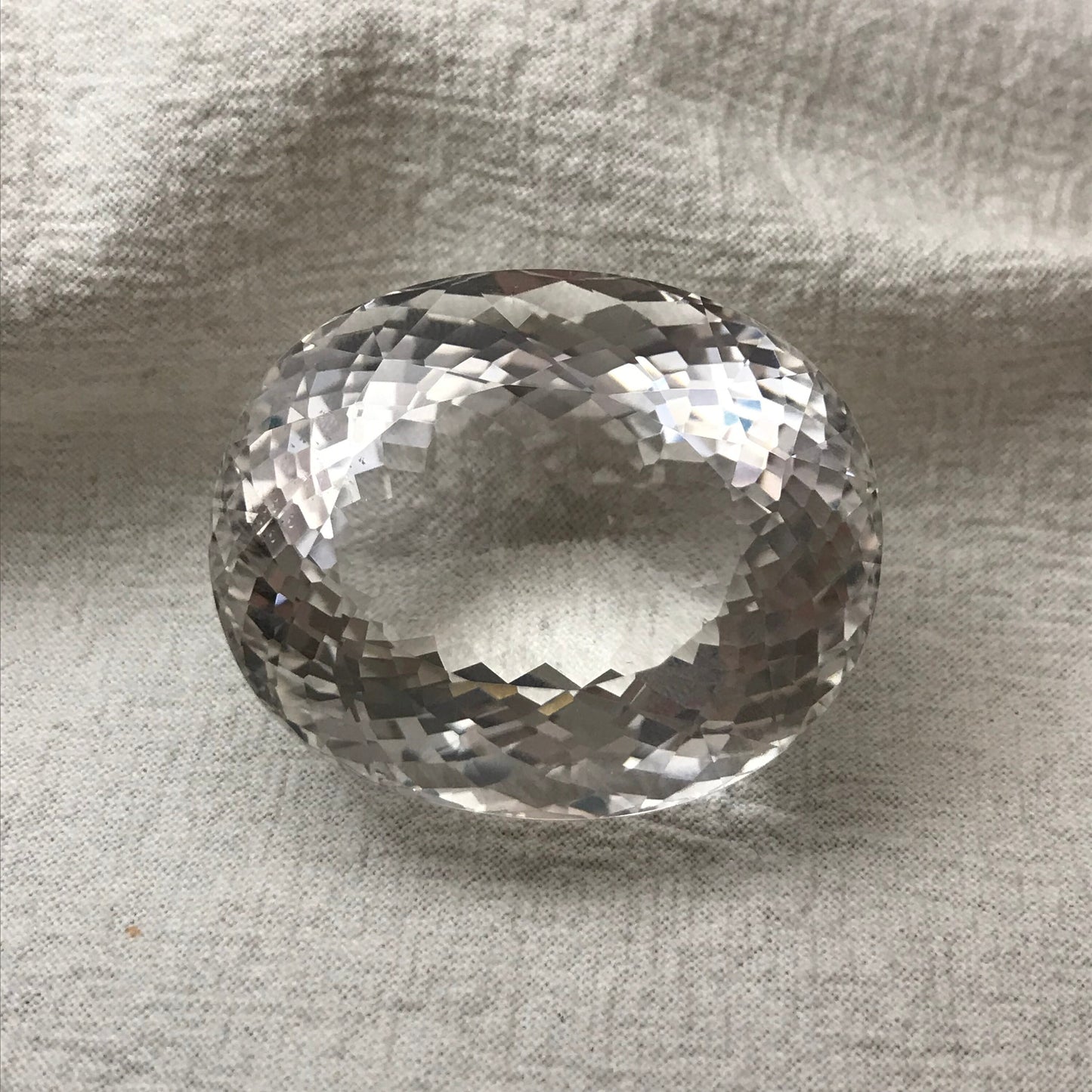 190 Carat Quartz 38x31mm Oval Cut Loose Gem, Large Gemstone, Big Faceted Stone