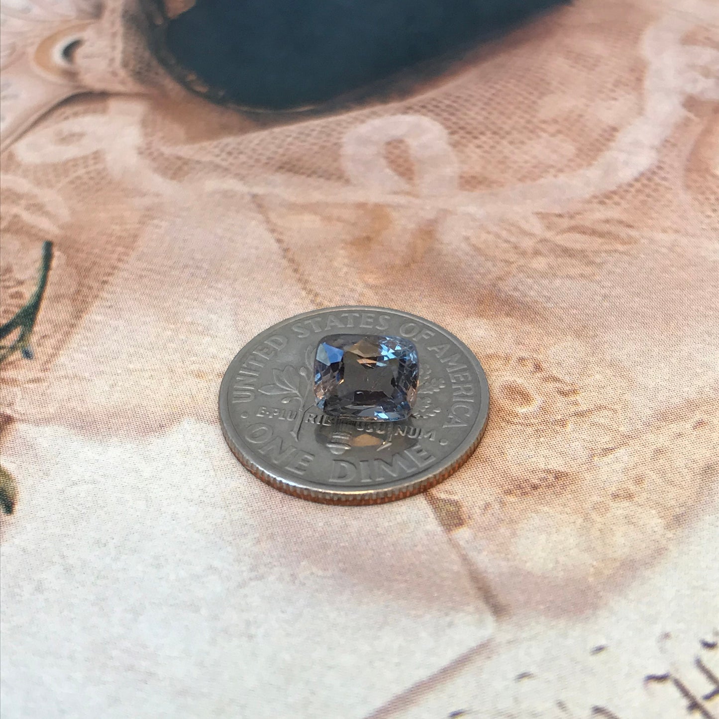 1.57 Ct Natural Purple Spinel 6.6x5.6mm Rectangle Cushion Cut Faceted Loose Gemstone, Grayish Purple Stone, Flowing Gems